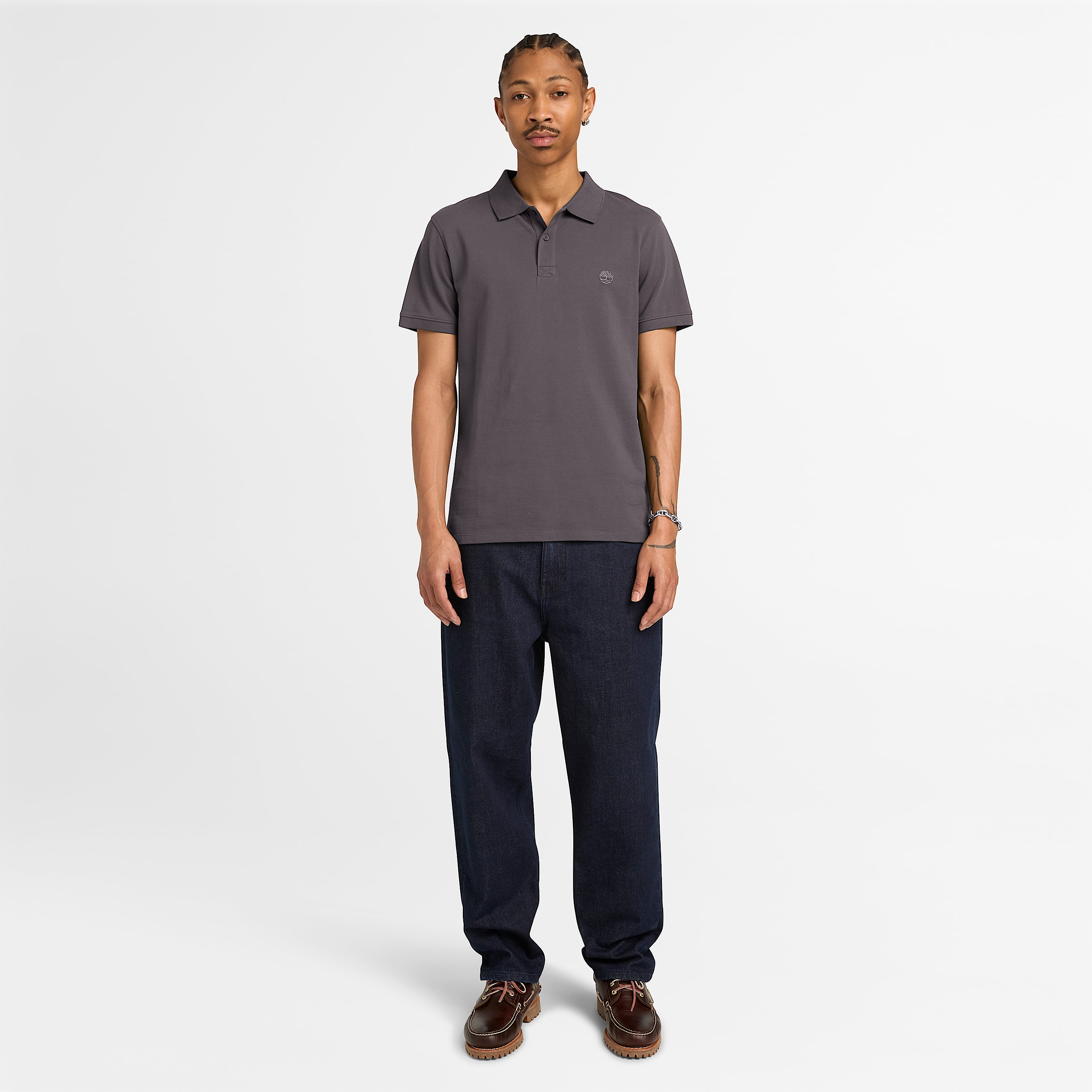 Millers River KurzarmPolohemd aus Stretchmaterial fr Herren in Schwarz TBL Schwarz ALT2