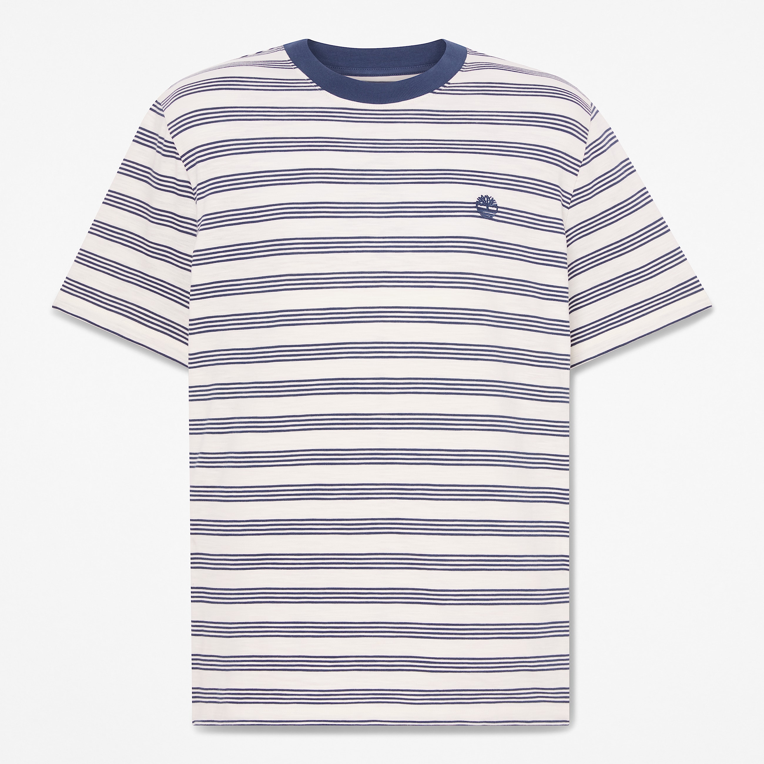 Striped ShortSleeve TShirt for Men in WhiteDark Blue TBL Blue HERO
