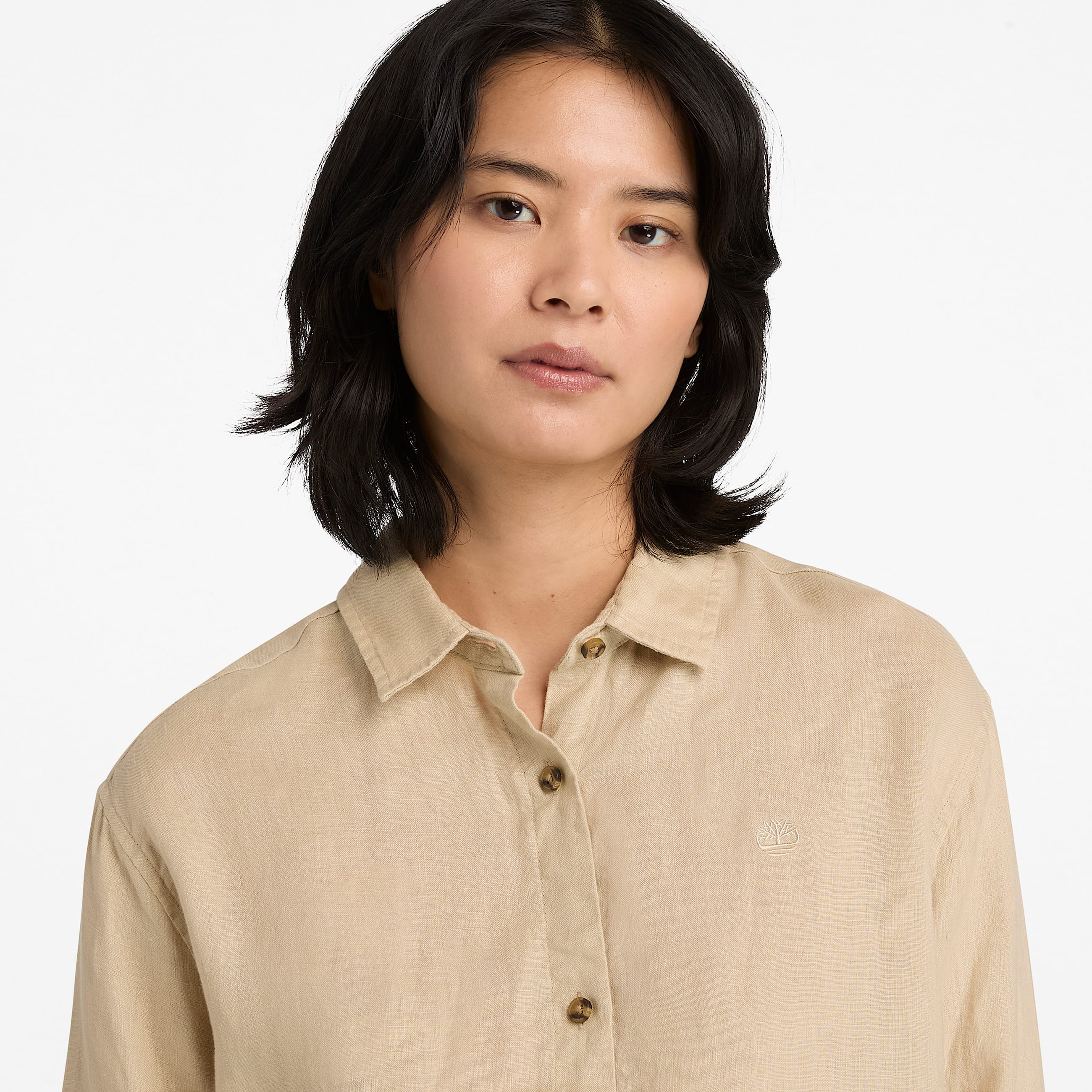 Langrmeliges Leinenhemd fr Damen in Beige TBL Beige ALT3