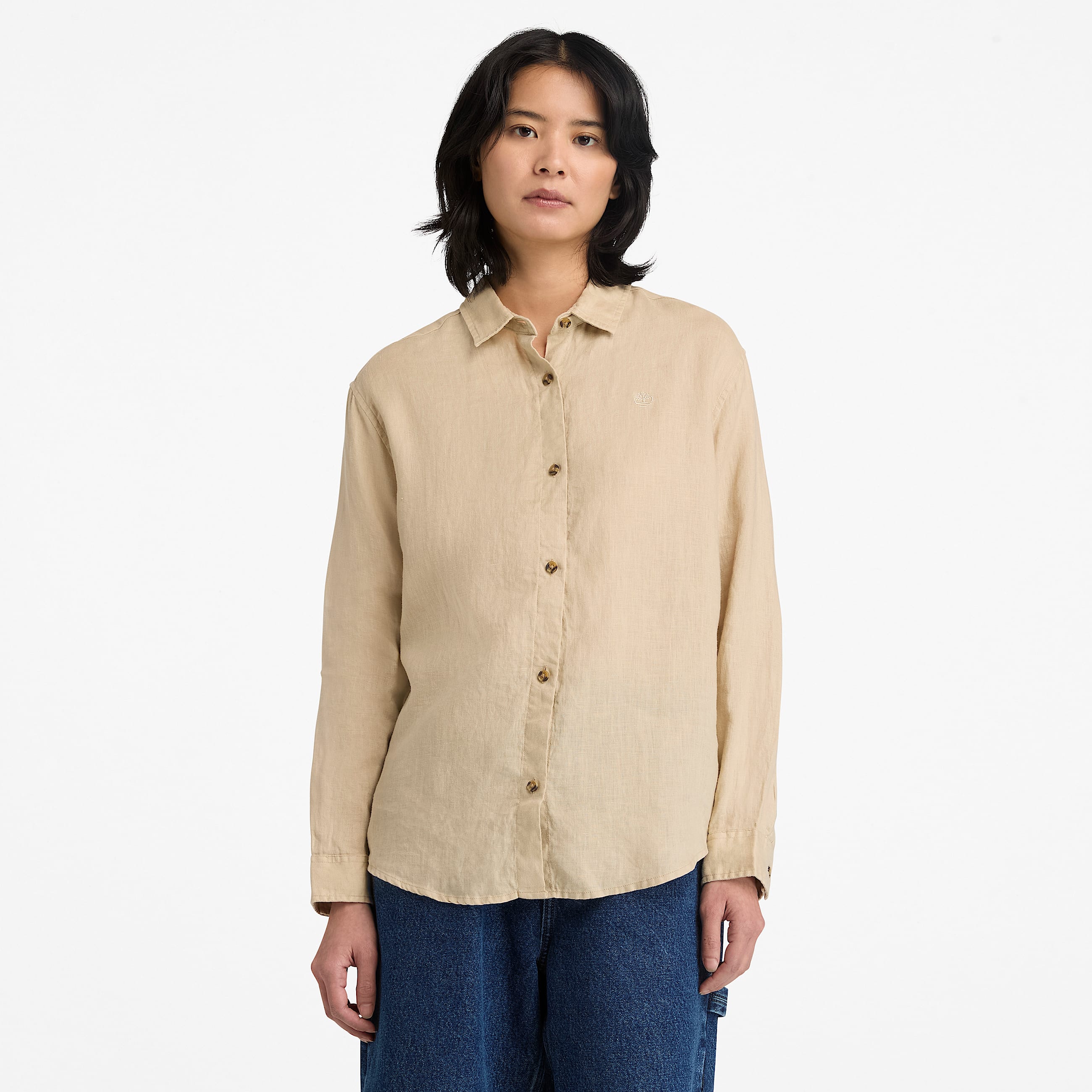 Langrmeliges Leinenhemd fr Damen in Beige TBL Beige ALT1