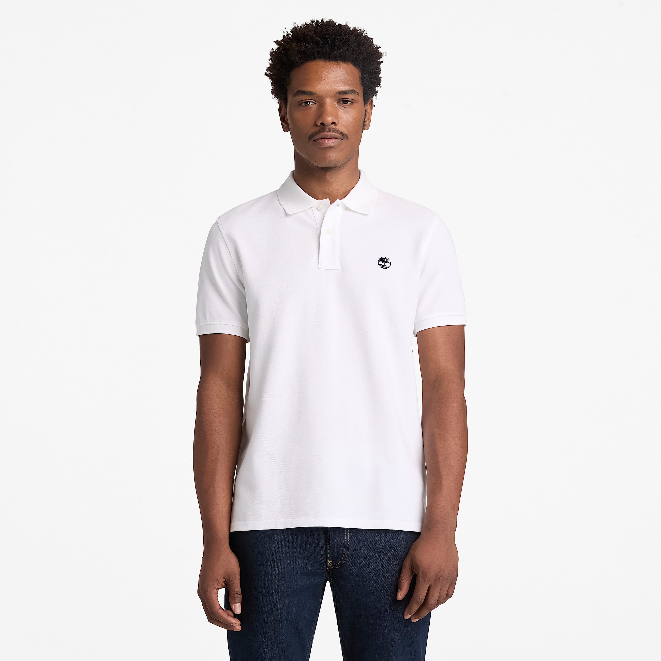 Polo en piqu  manches courtes Millers River pour homme en blanc TBL blanc ALT1