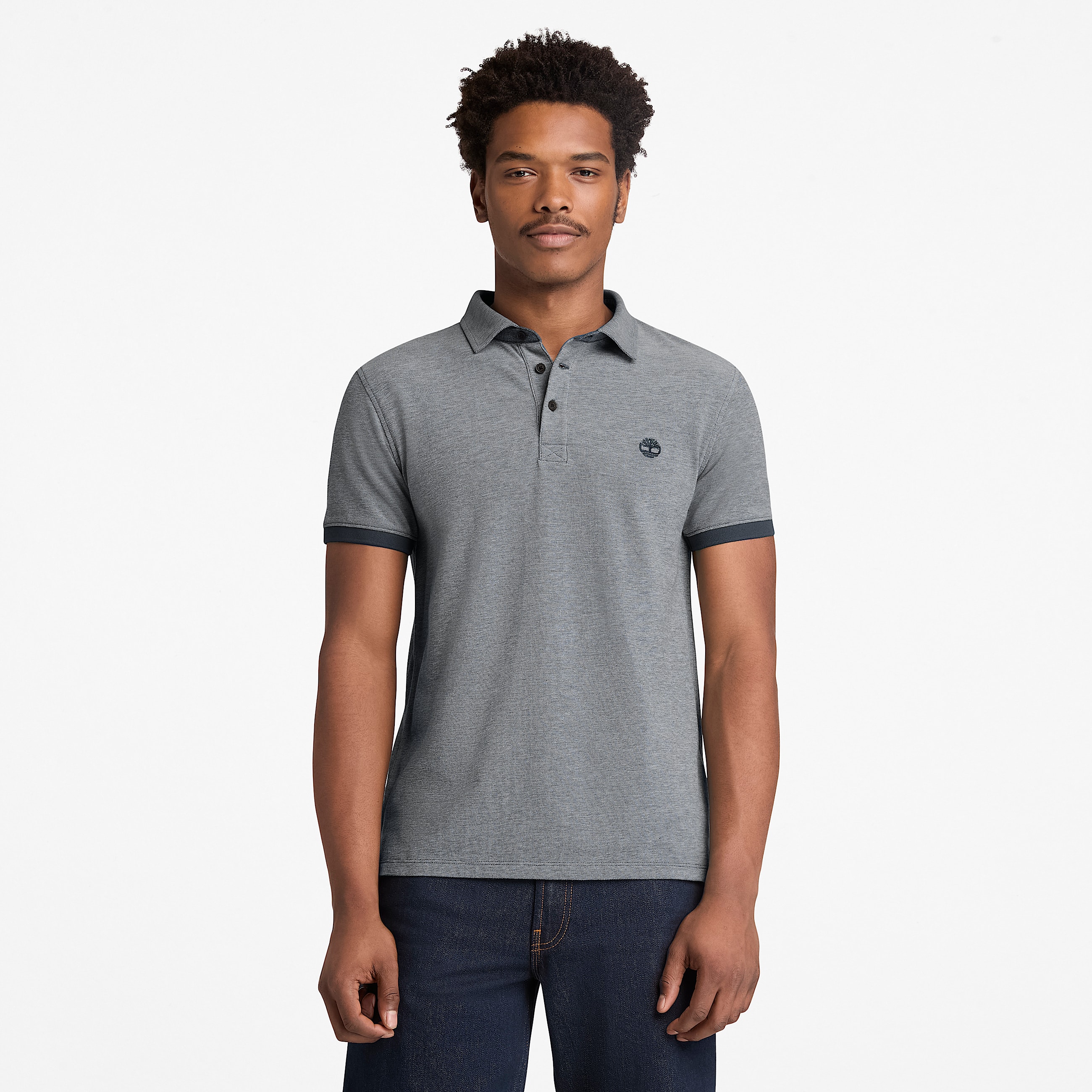 Polo Oxford  manches courtes Baboosic Brook pour homme en bleu fonc TBL bleu ALT1