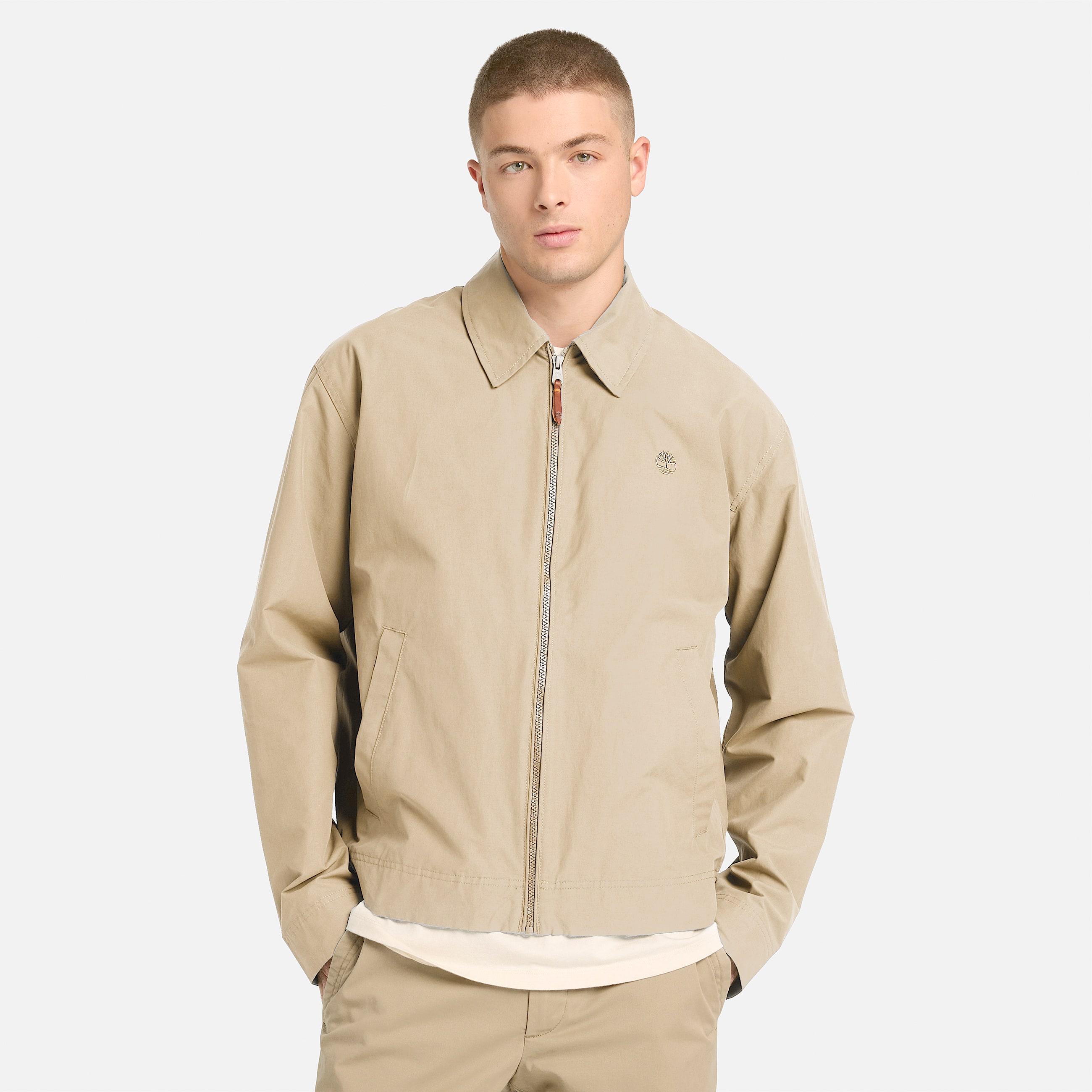 Stratham Durable Water Repellent Cotton Bomber for Men in Beige TBL Beige ALT1