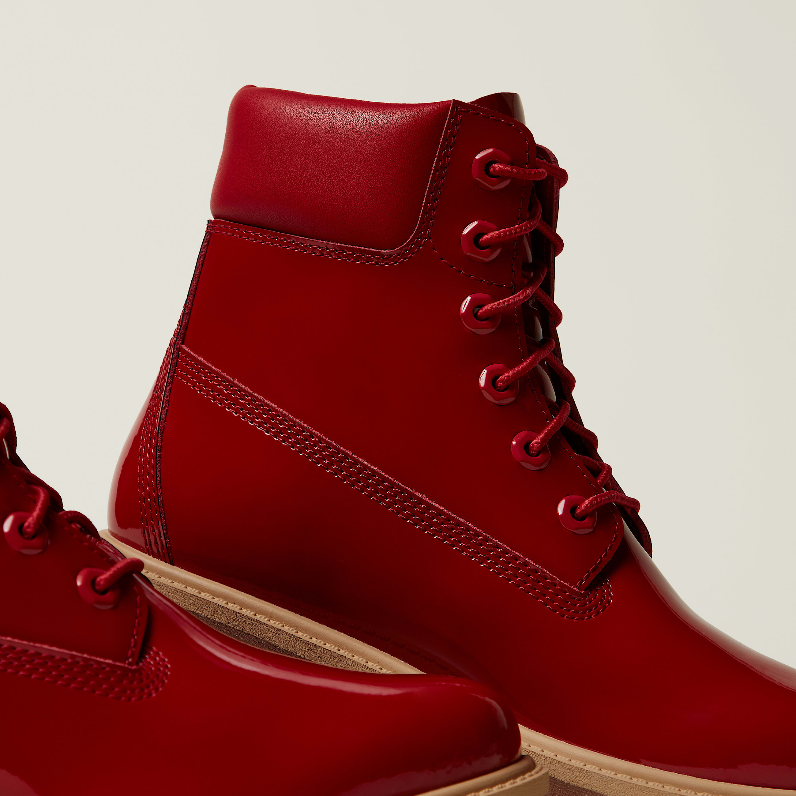 Patent Leather Premium 6Inch Waterproof Boot for Women in Red TBL Red MKTG2