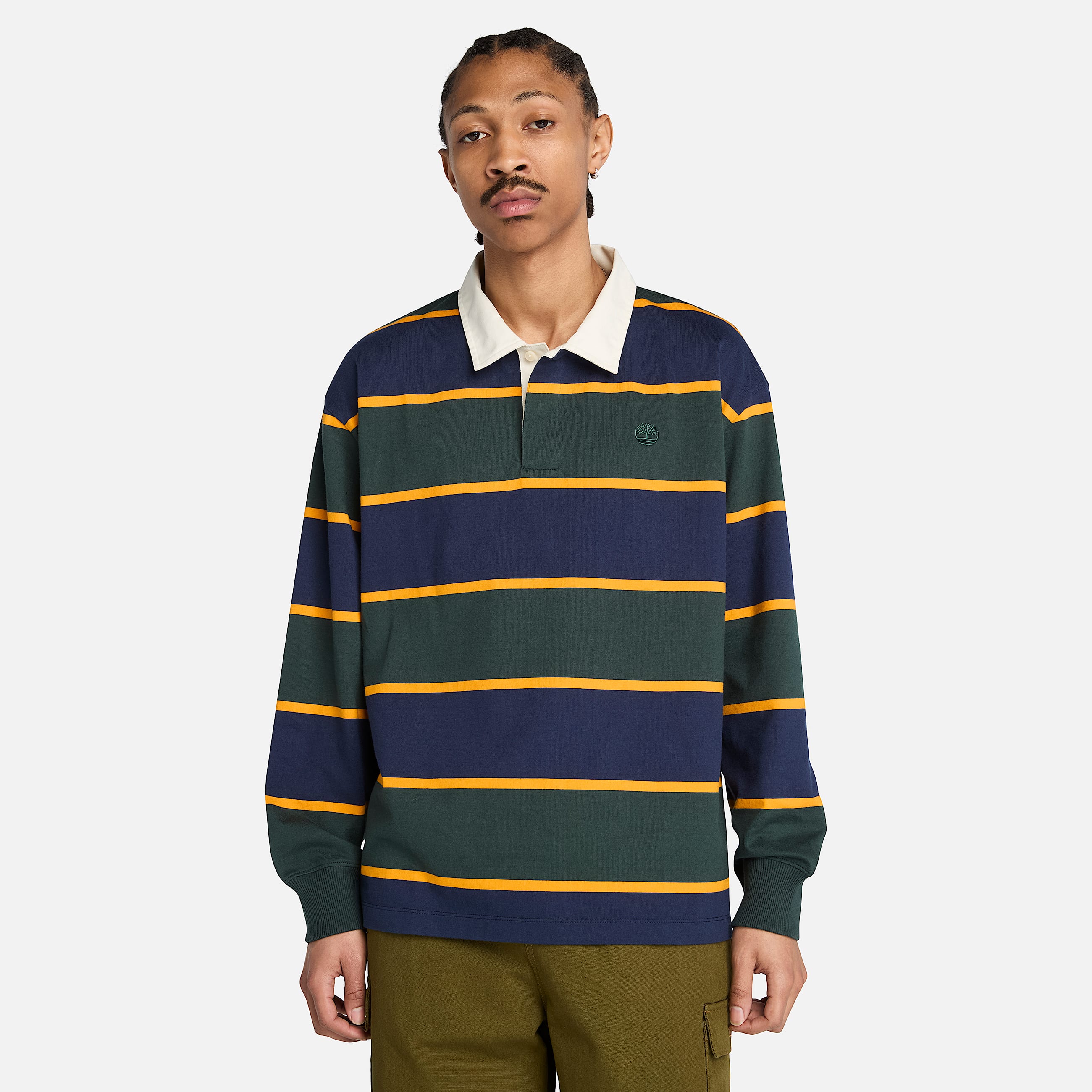 Polo de rugby unisexe en bleu foncvert fonc TBL bleu ALT3