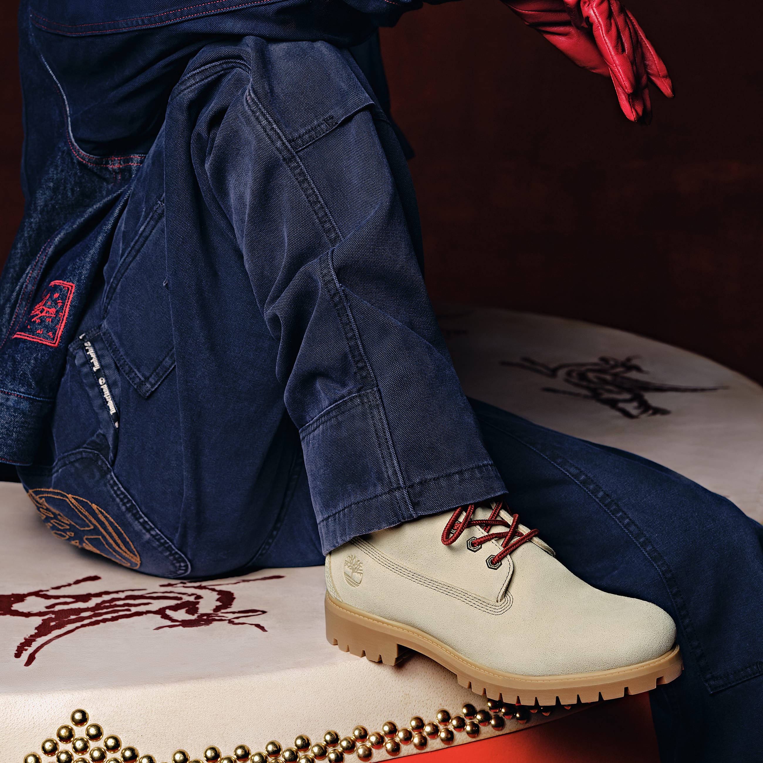 Timberland Year of the Horse Premium 6Inch Waterproof Boot for Men in Light BeigeDark Blue TBL Beige MKTG3