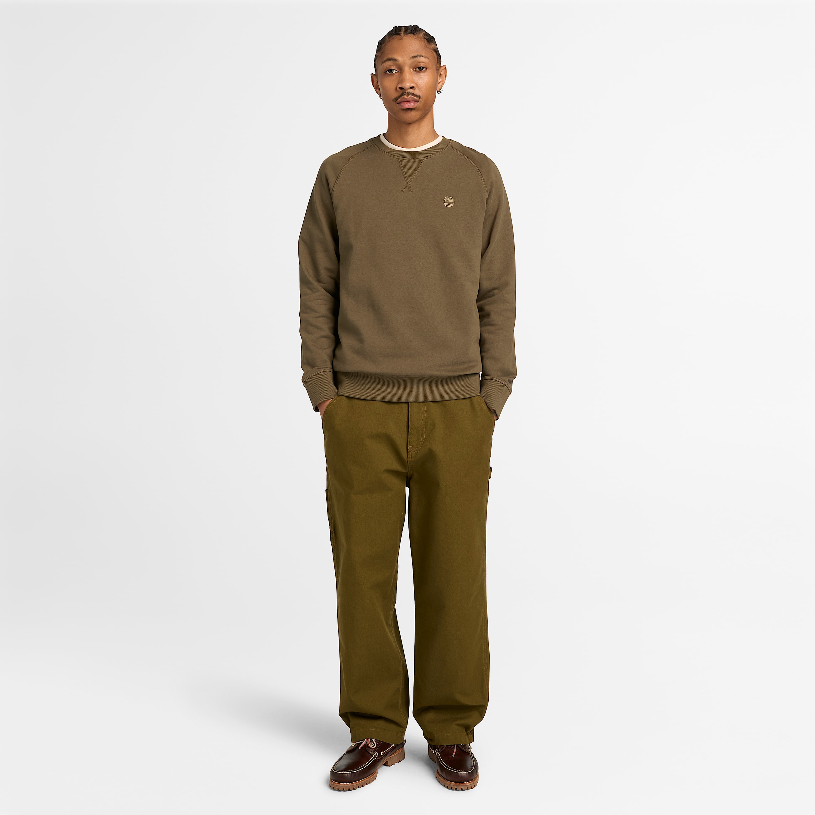 Exeter River Crewneck Sweatshirt for Men in GreenBrown TBL Green ALT2