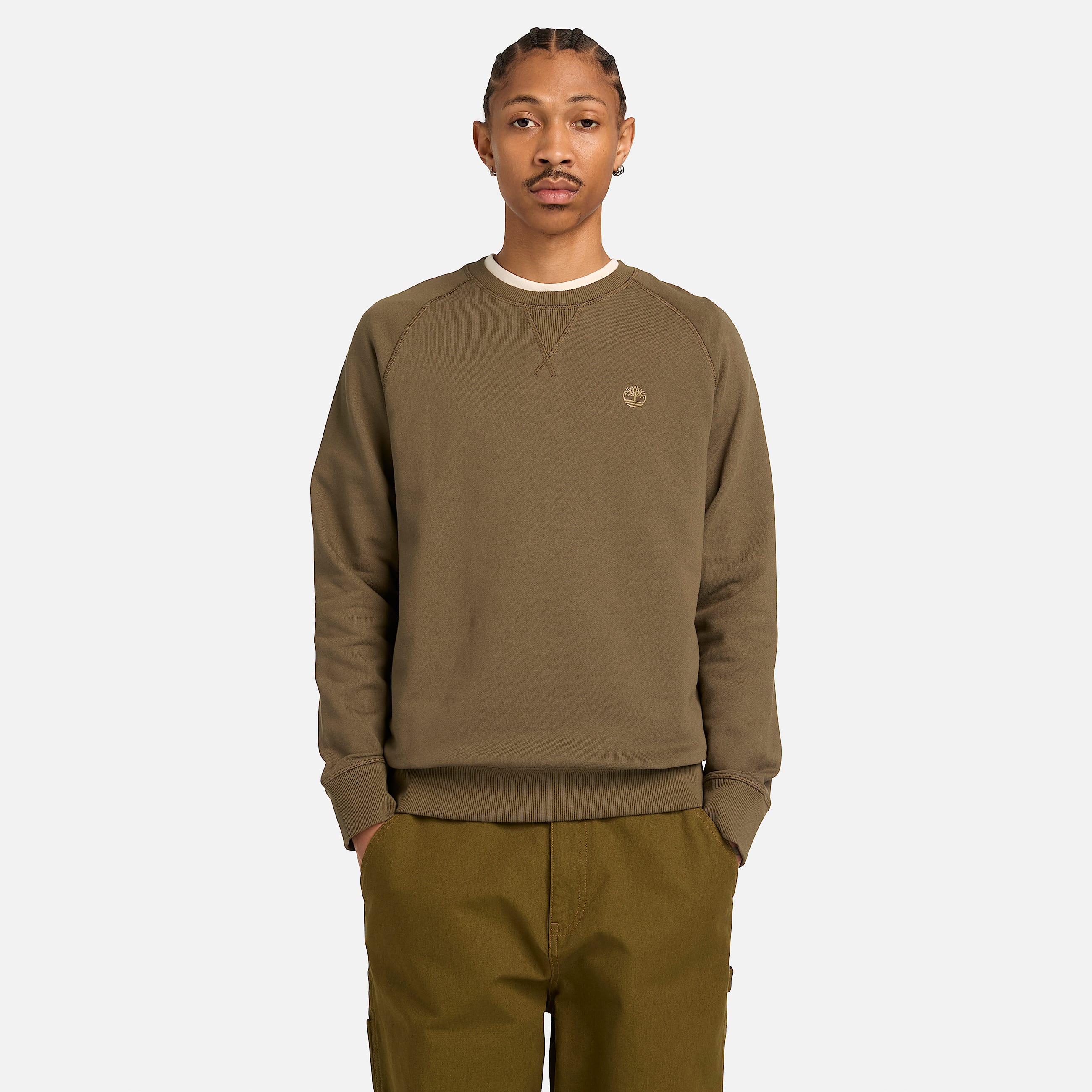 Exeter River Crewneck Sweatshirt for Men in GreenBrown TBL Green ALT1