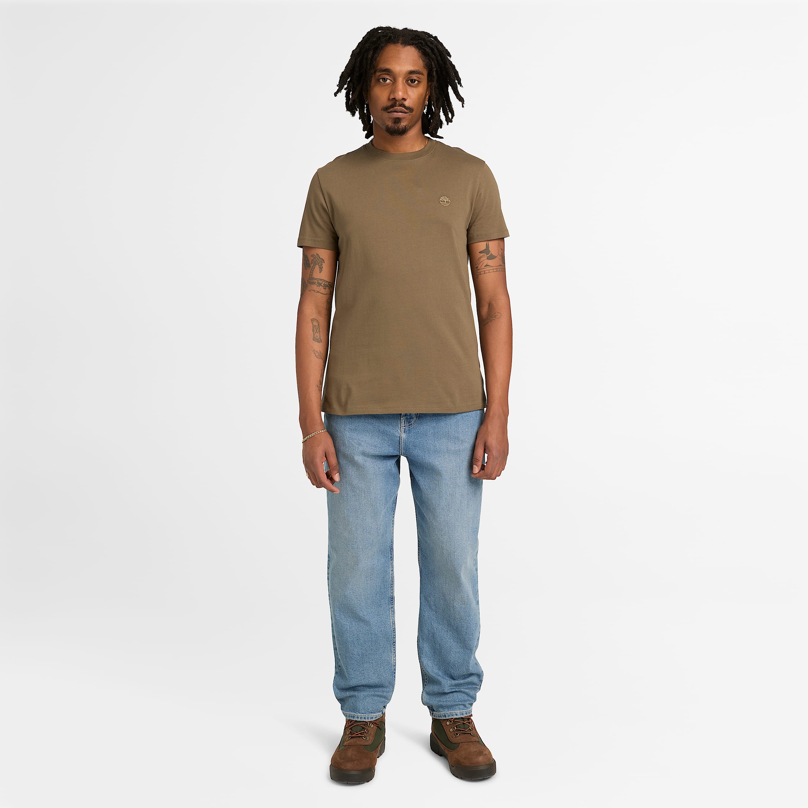 Dunstan River KurzarmTShirt fr Herren in GrnBraun TBL Grn ALT2