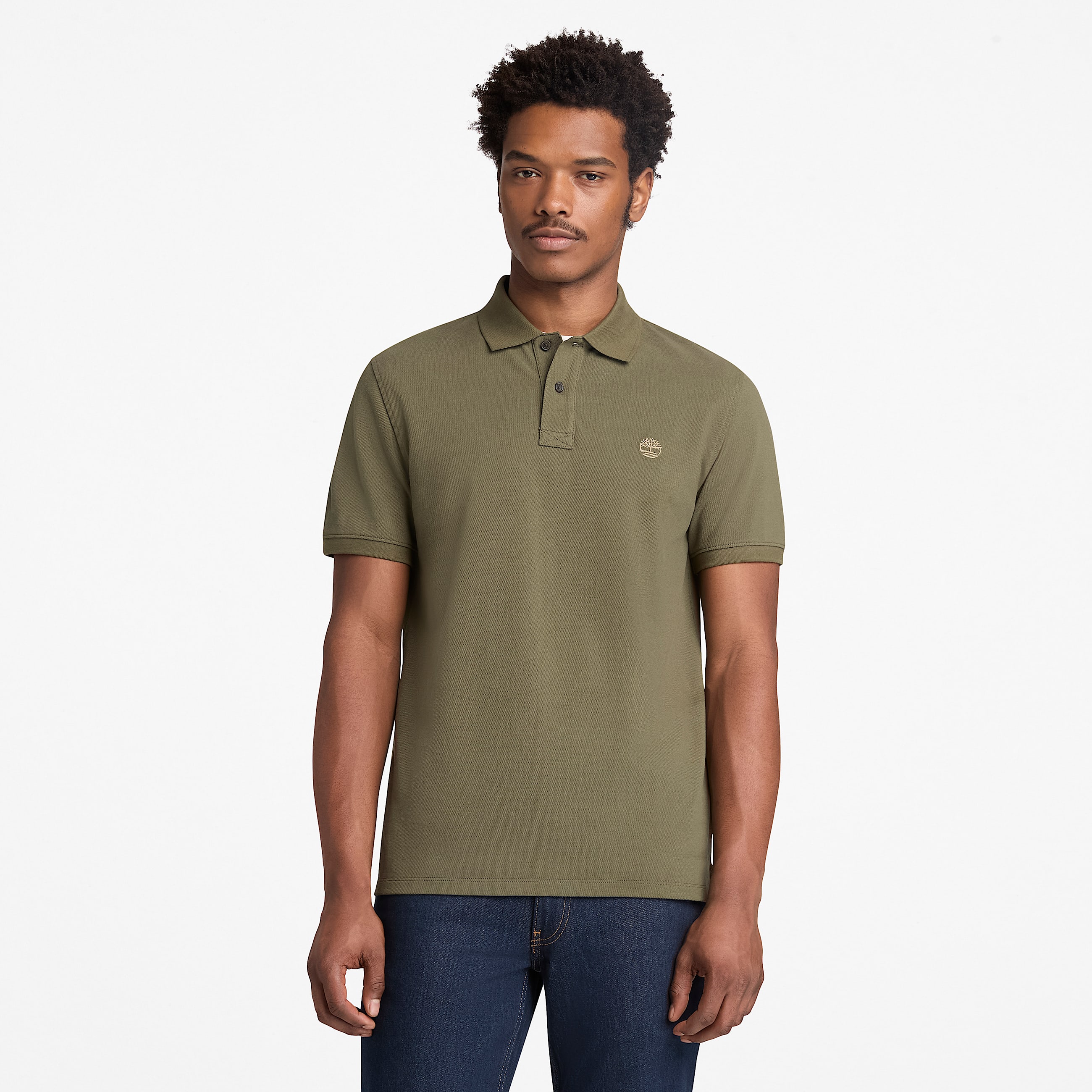 Polo in Piqu a Maniche Corte Millers River da Uomo in verde TBL verde ALT1