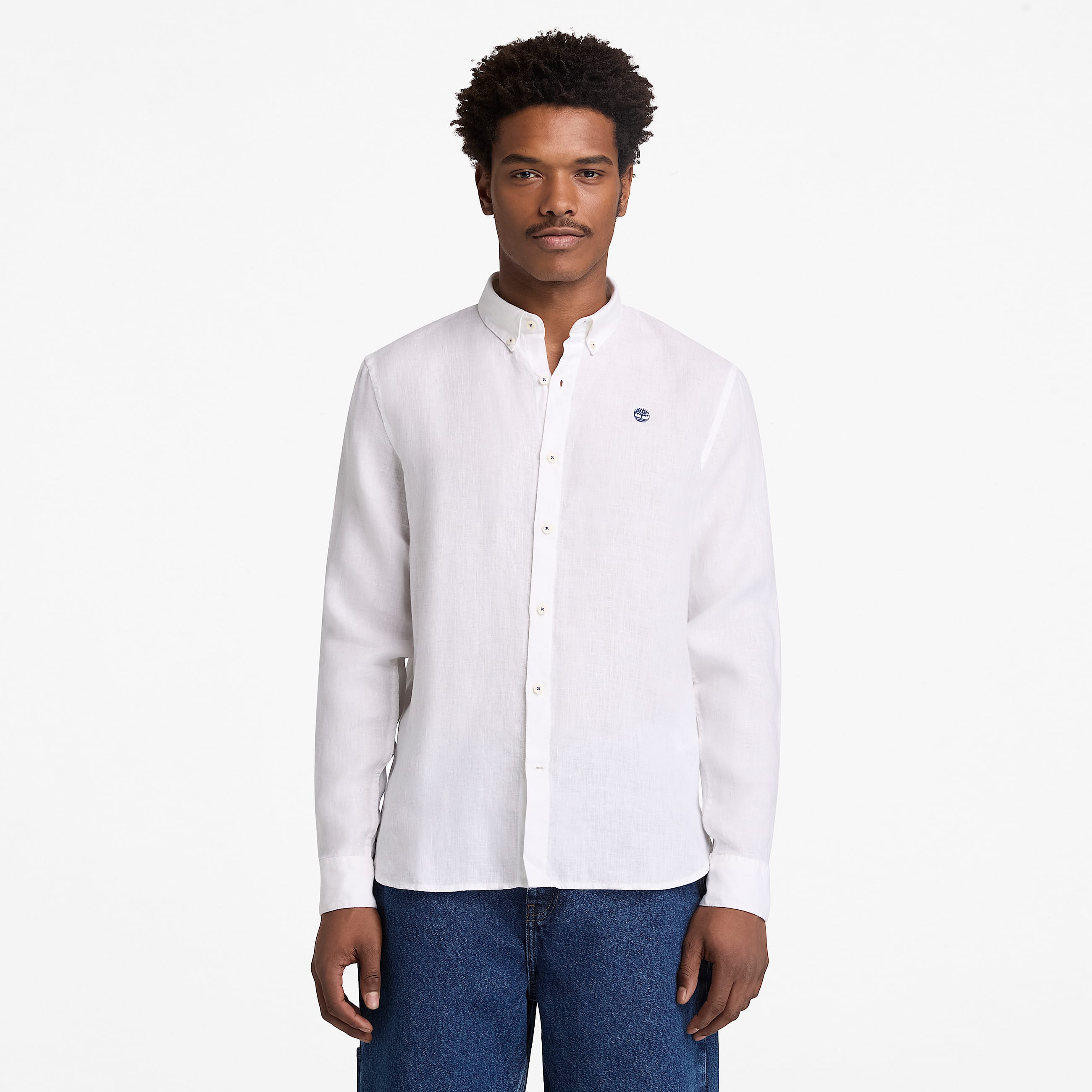 Camisa de Linho Mill Brook para Homem em branco TBL branco ALT1