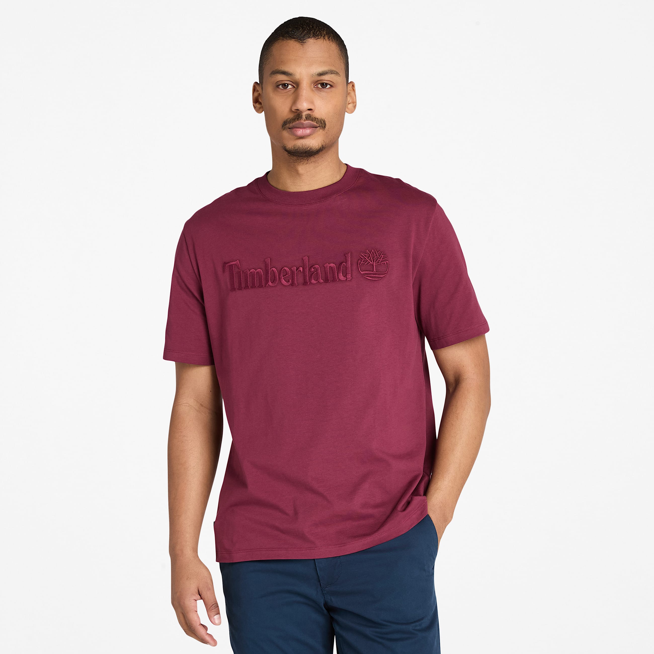 Tshirt de manga curta Hampton para Homem em burgundi TBL burgundi ALT1