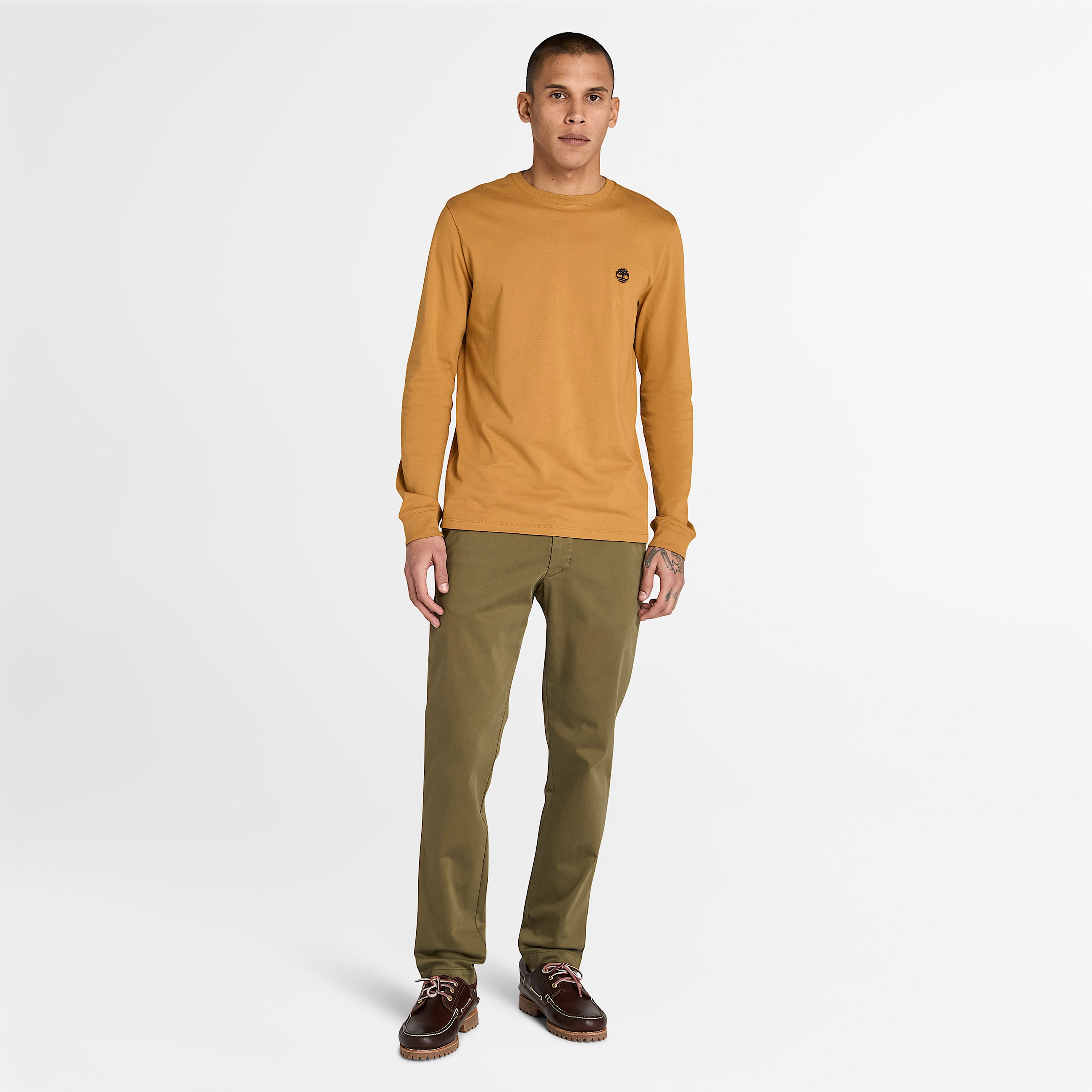 Dunstan River Tshirt met lange mouwen voor heren in Geel TBL geel ALT2