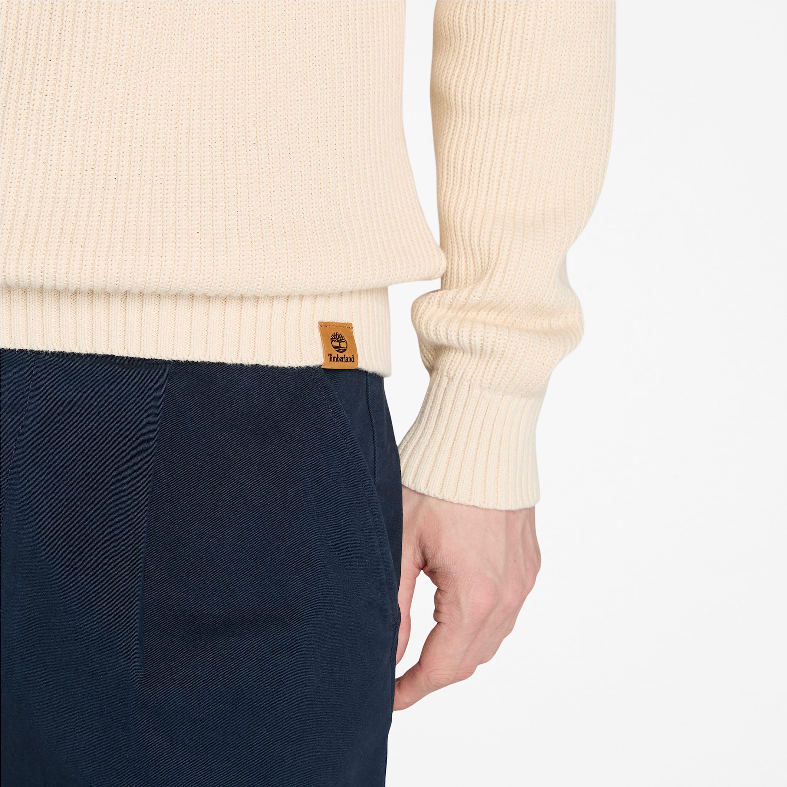 Camisola Texturada com Fecho de Correr a 14 Williams River para Homem em bege TBL bege ALT3