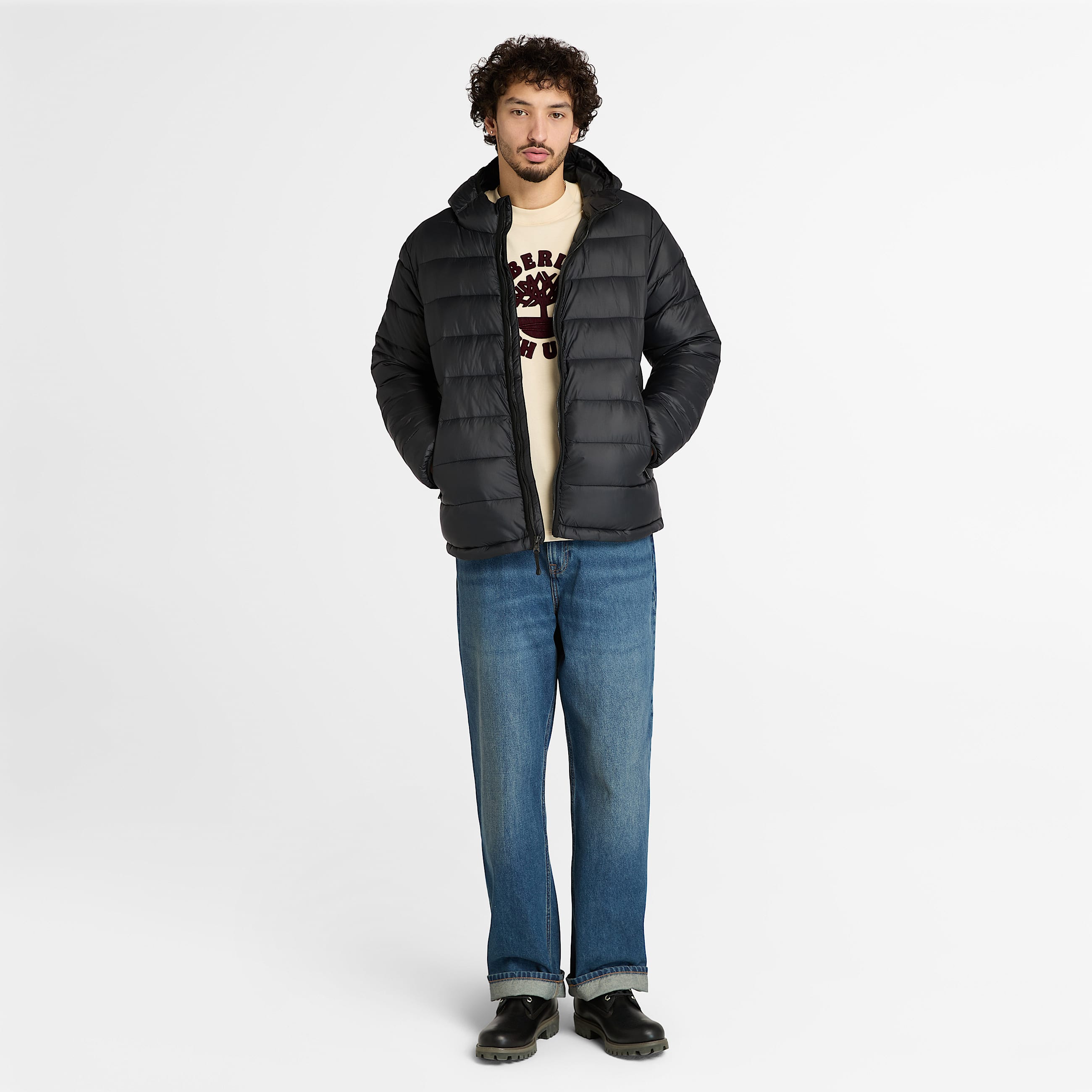 Tshirt de Manga Curta com Grfico  Frente Holiday para Homem em bege TBL bege ALT2