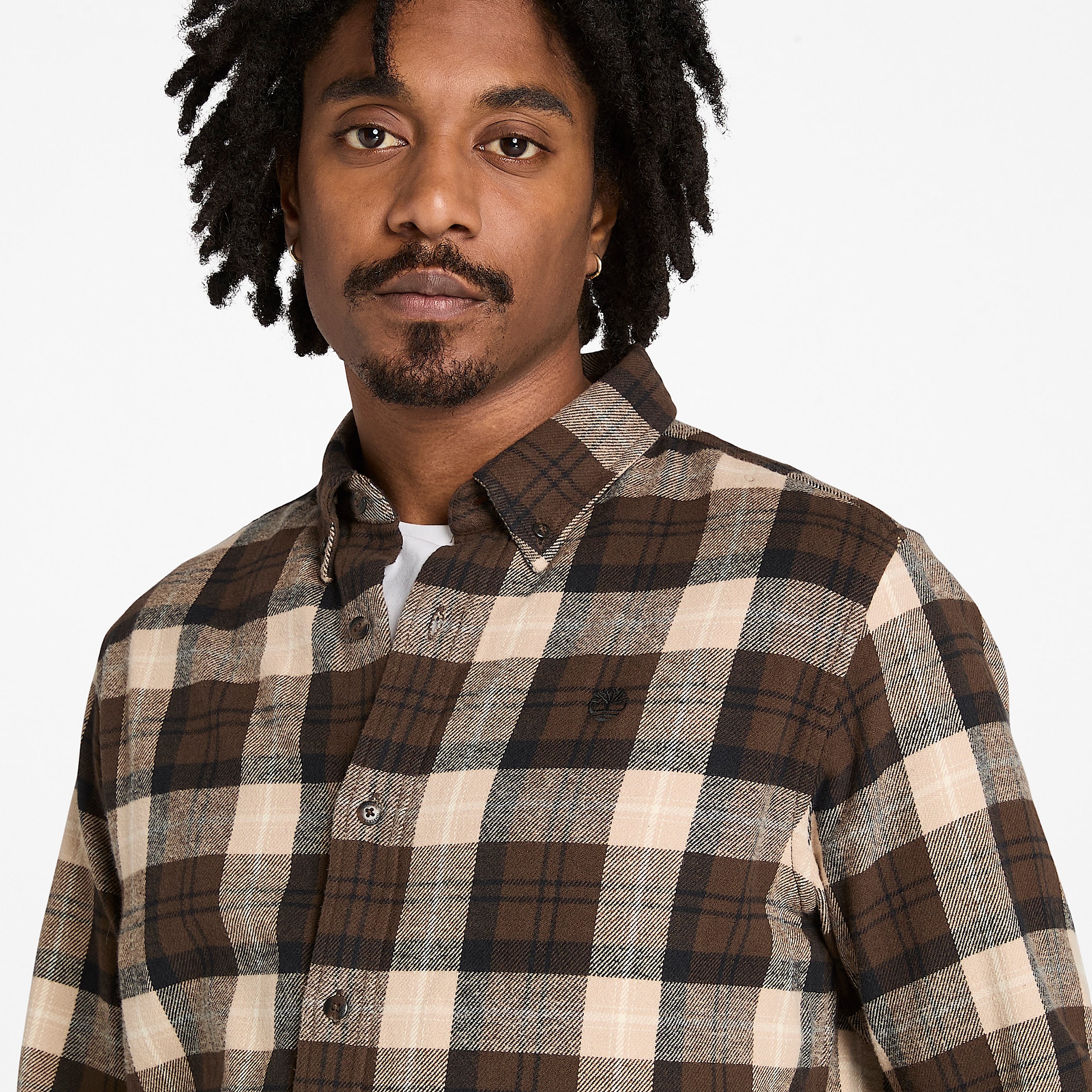 Checked Flannel Shirt for Men in Brown TBL Brown ALT3