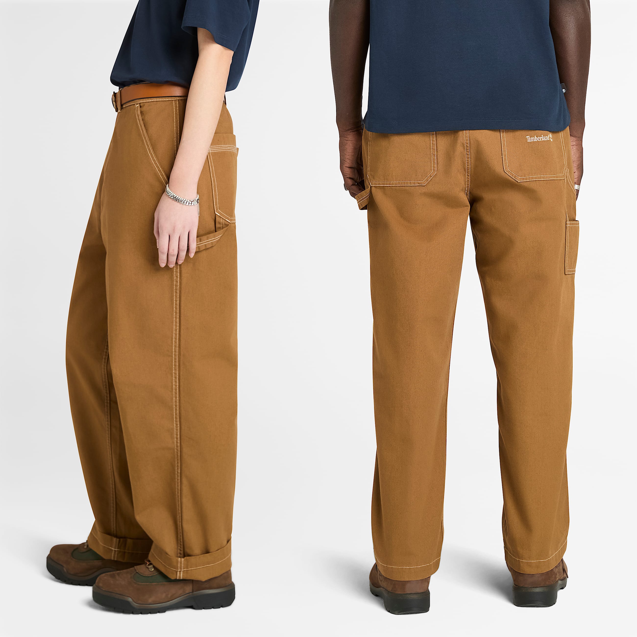 All Gender Washed Duck Canvas Carpenter Trouser in Black TBL Yellow ALT2