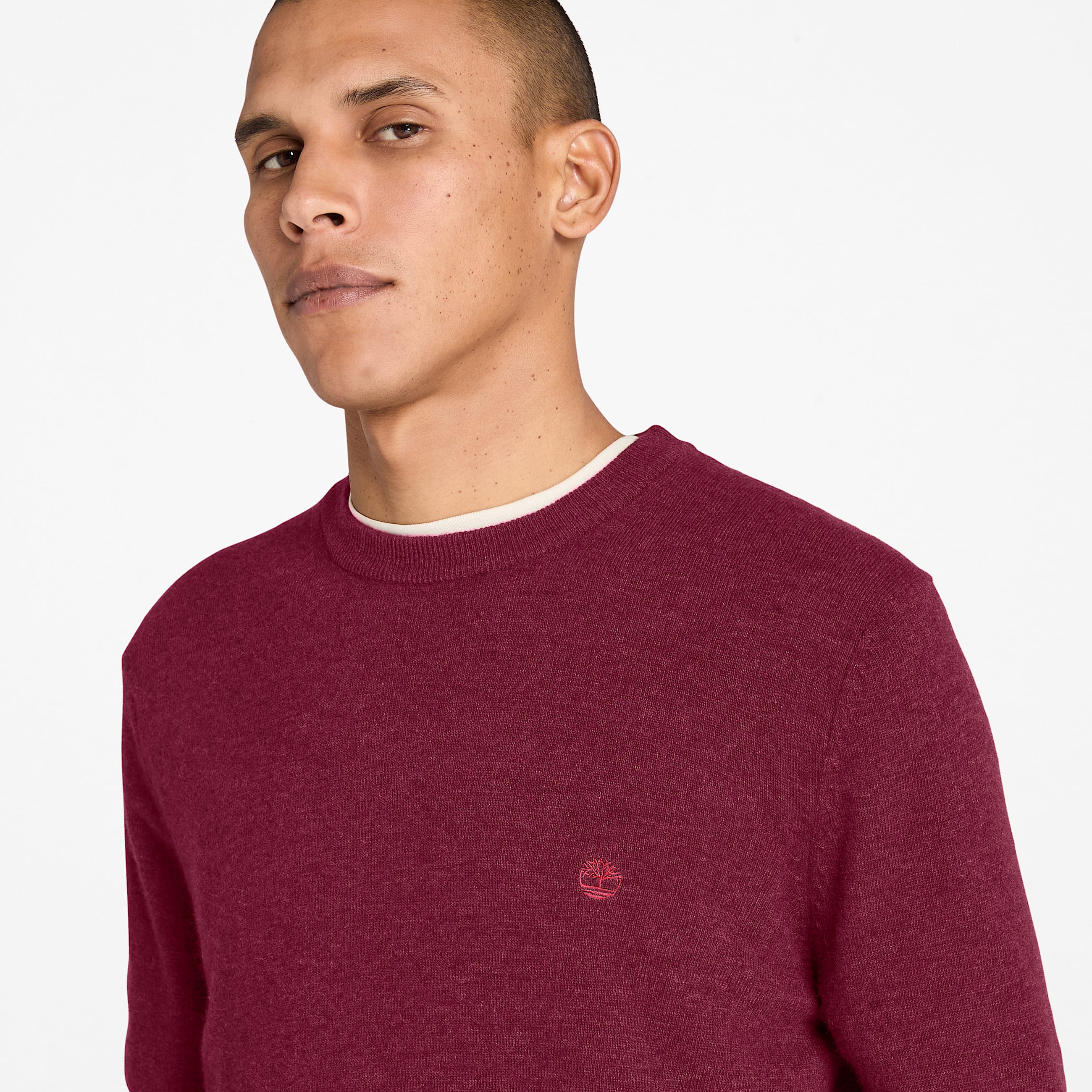 Timberland Cohas Brook Merino Crewneck Jumper for Men in Burgundy TBL Burgundy ALT3