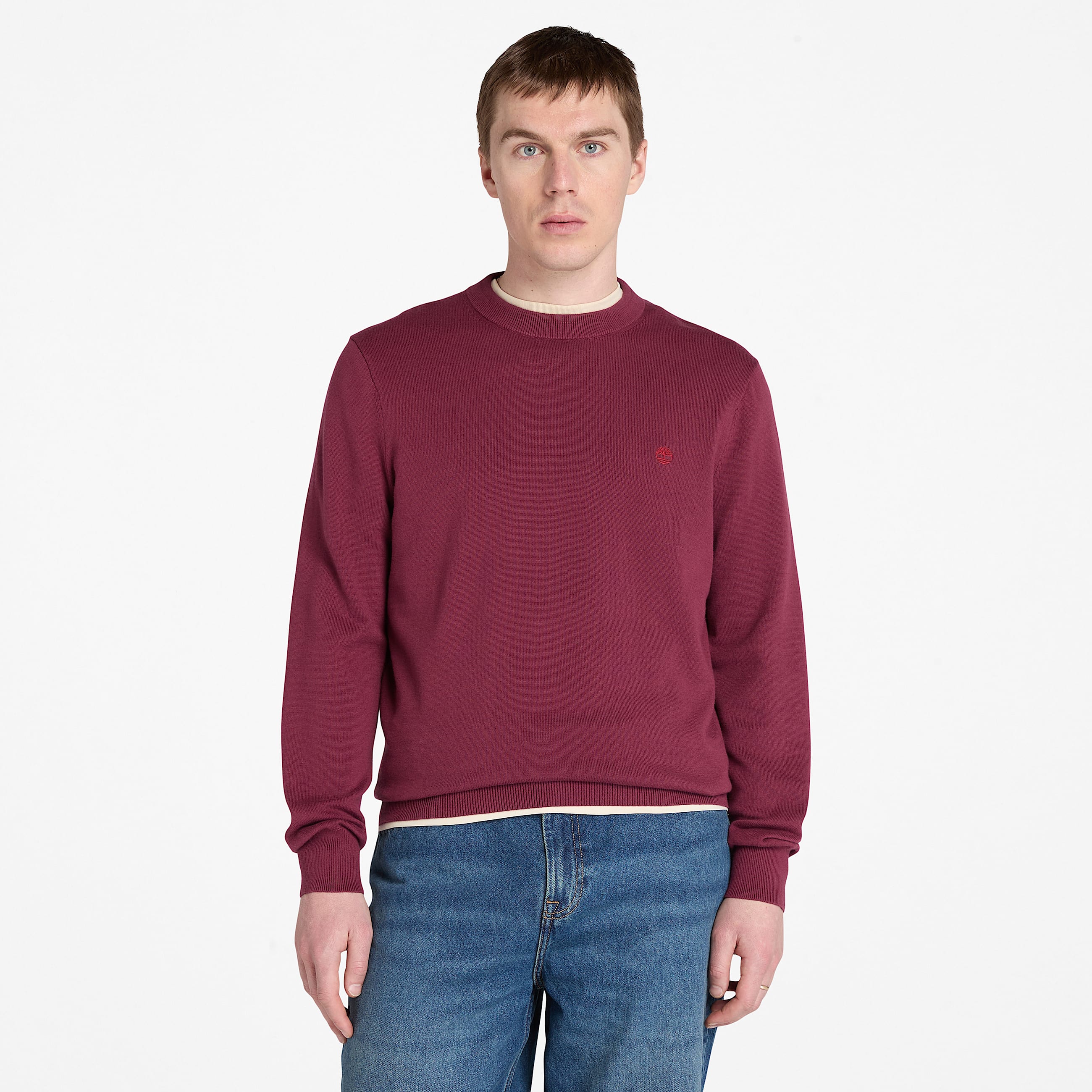 Camisola de Algodo Williams River para Homem em burgundi TBL burgundi ALT1