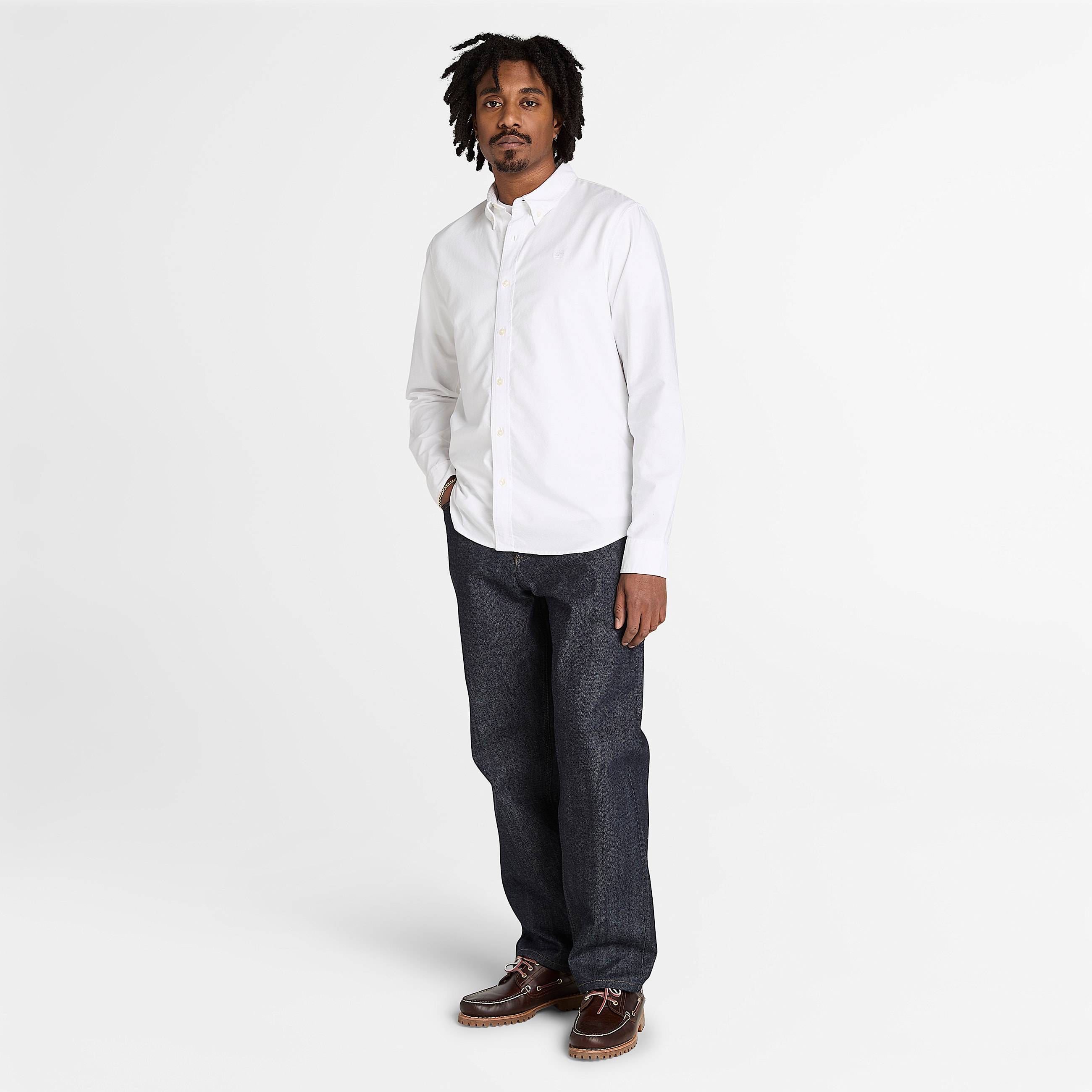 Oxford Shirt for Men in White TBL White ALT2