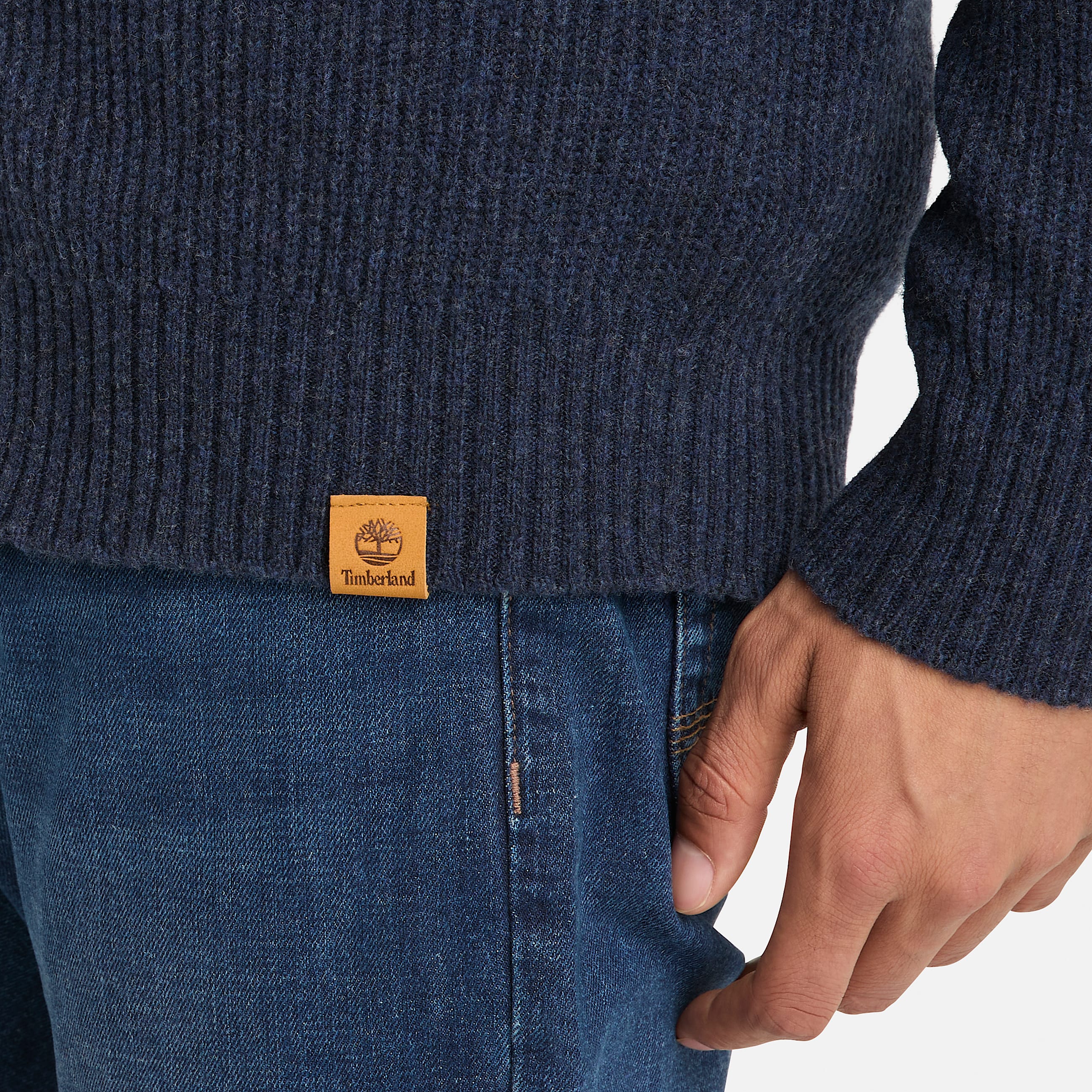 All Gender Phillips Brook Raglan Sleeve Cardigan Jumper in Dark Blue TBL Blue ALT4