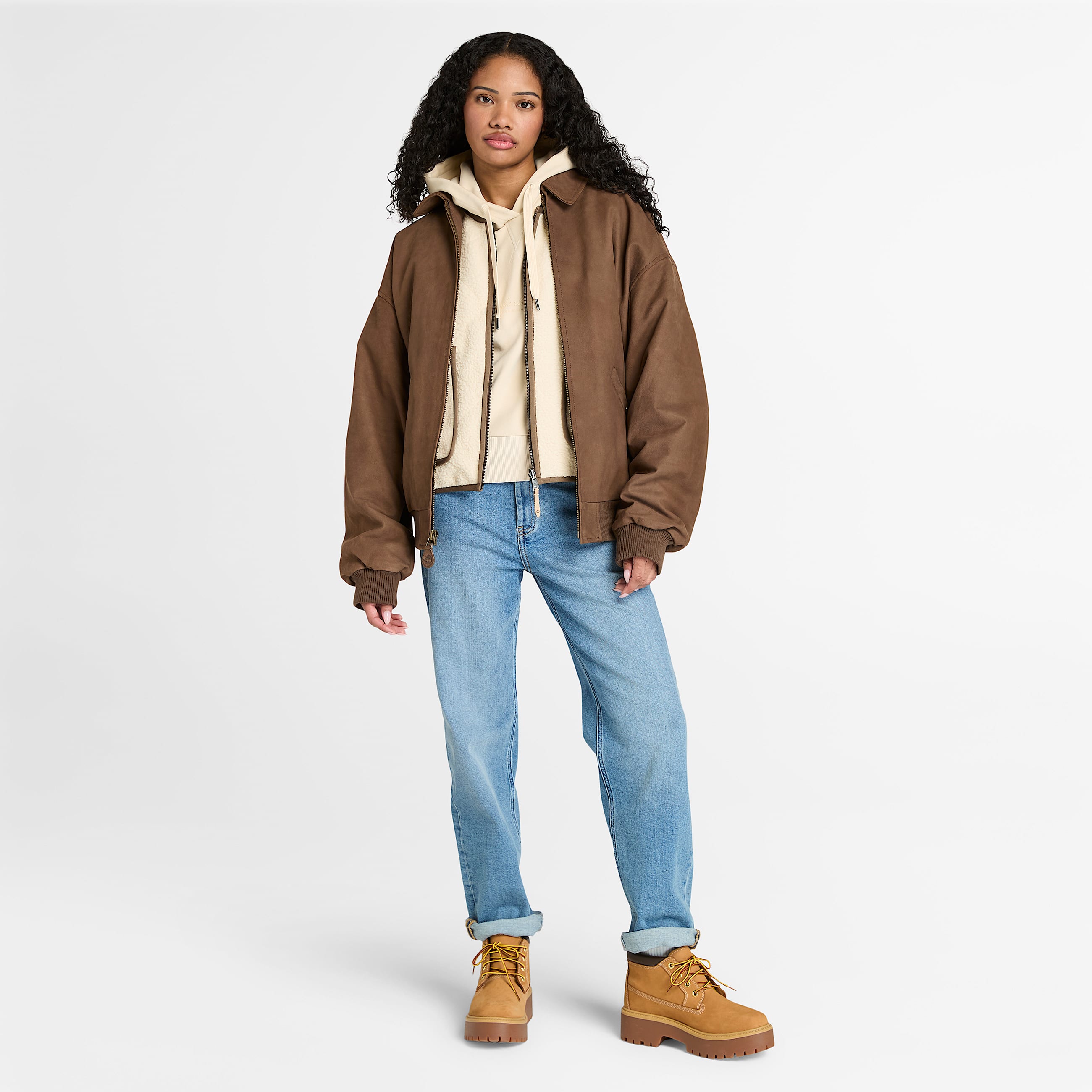 Bodywarmer van hoogpolig fleece voor dames in beige TBL beige ALT2