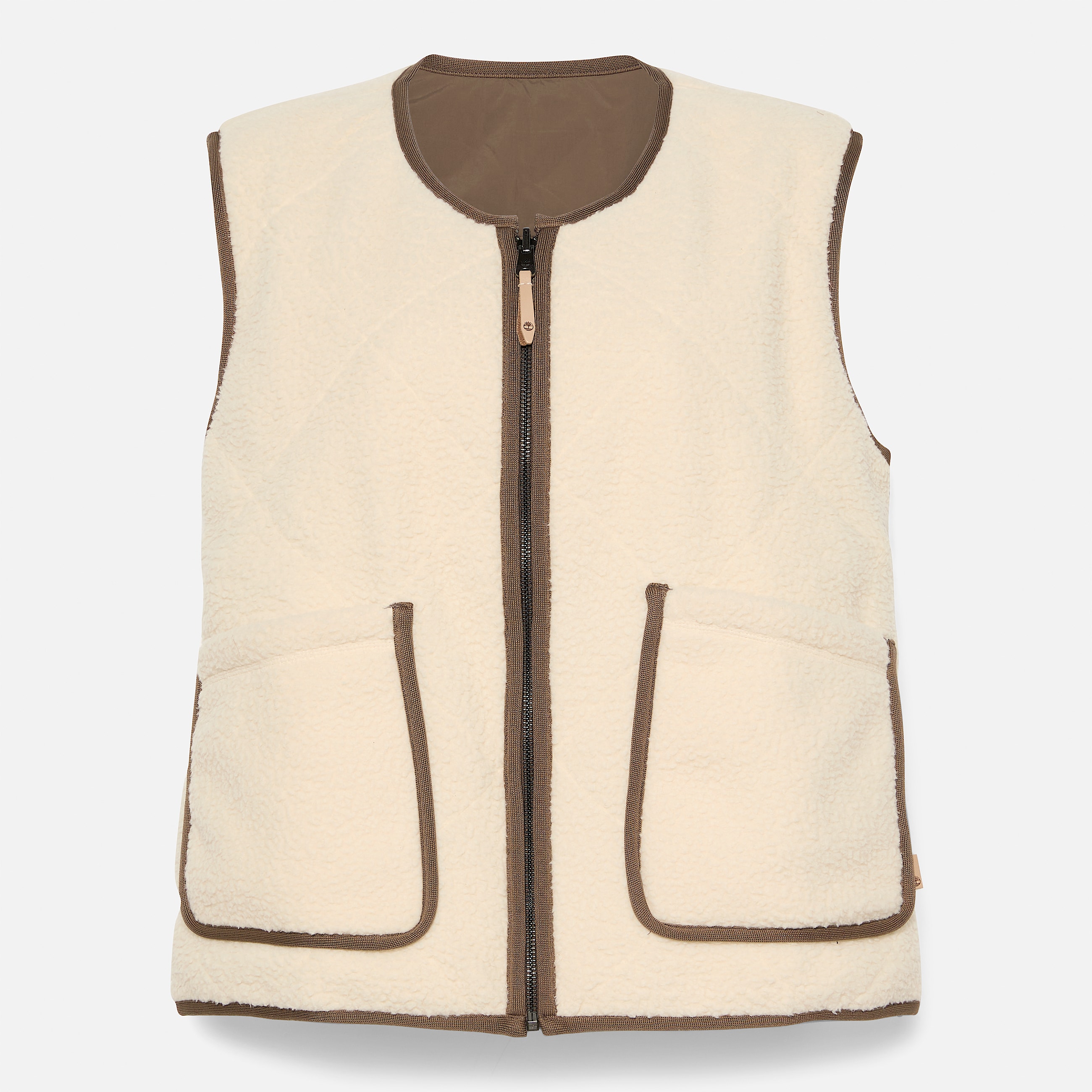 Bodywarmer van hoogpolig fleece voor dames in beige TBL beige HERO