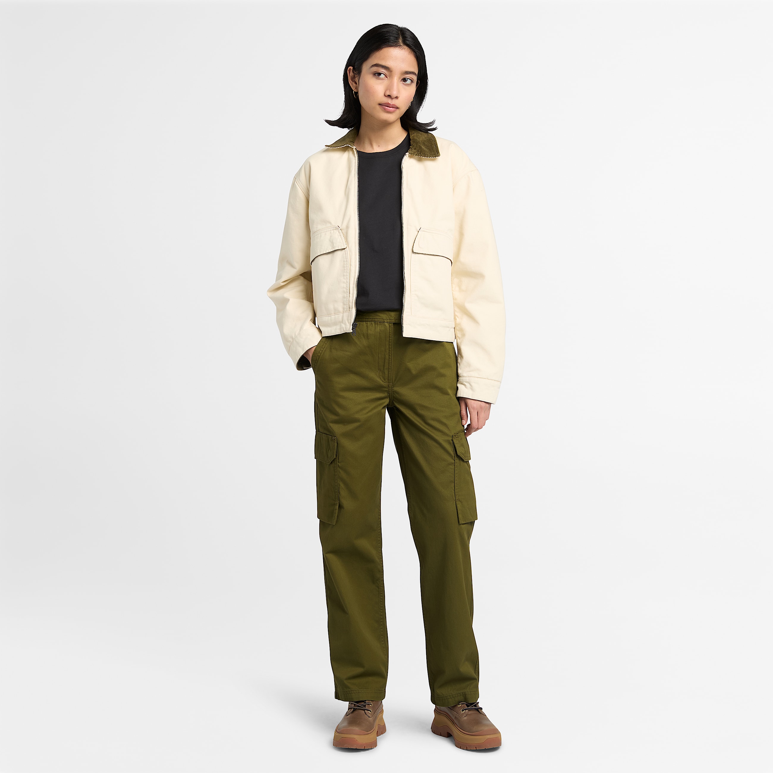 Pantaloni Cargo Brookline Utility da Donna in verde scuro TBL verde ALT2