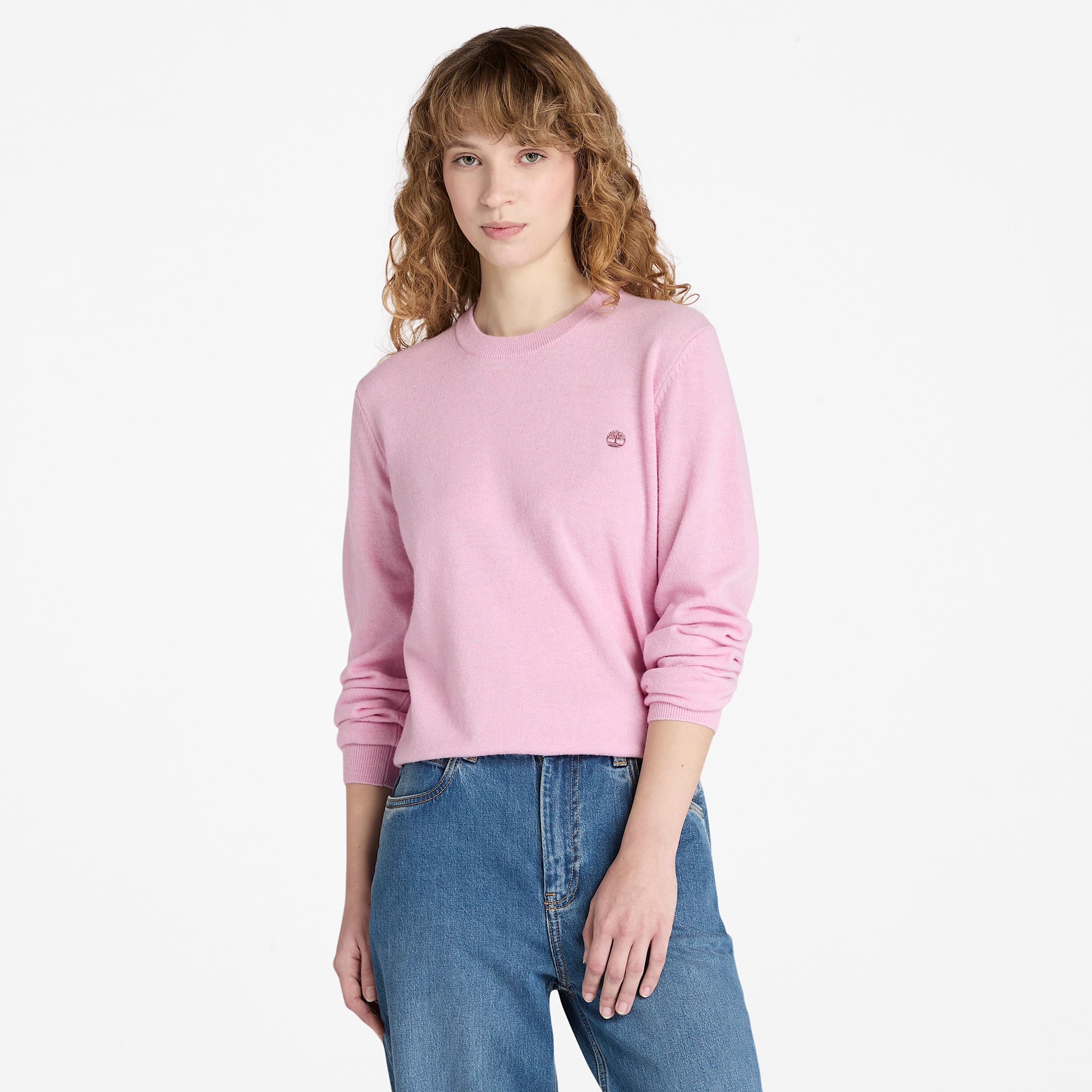 Merino Crewneck Jumper for Women in Pink TBL Pink ALT1