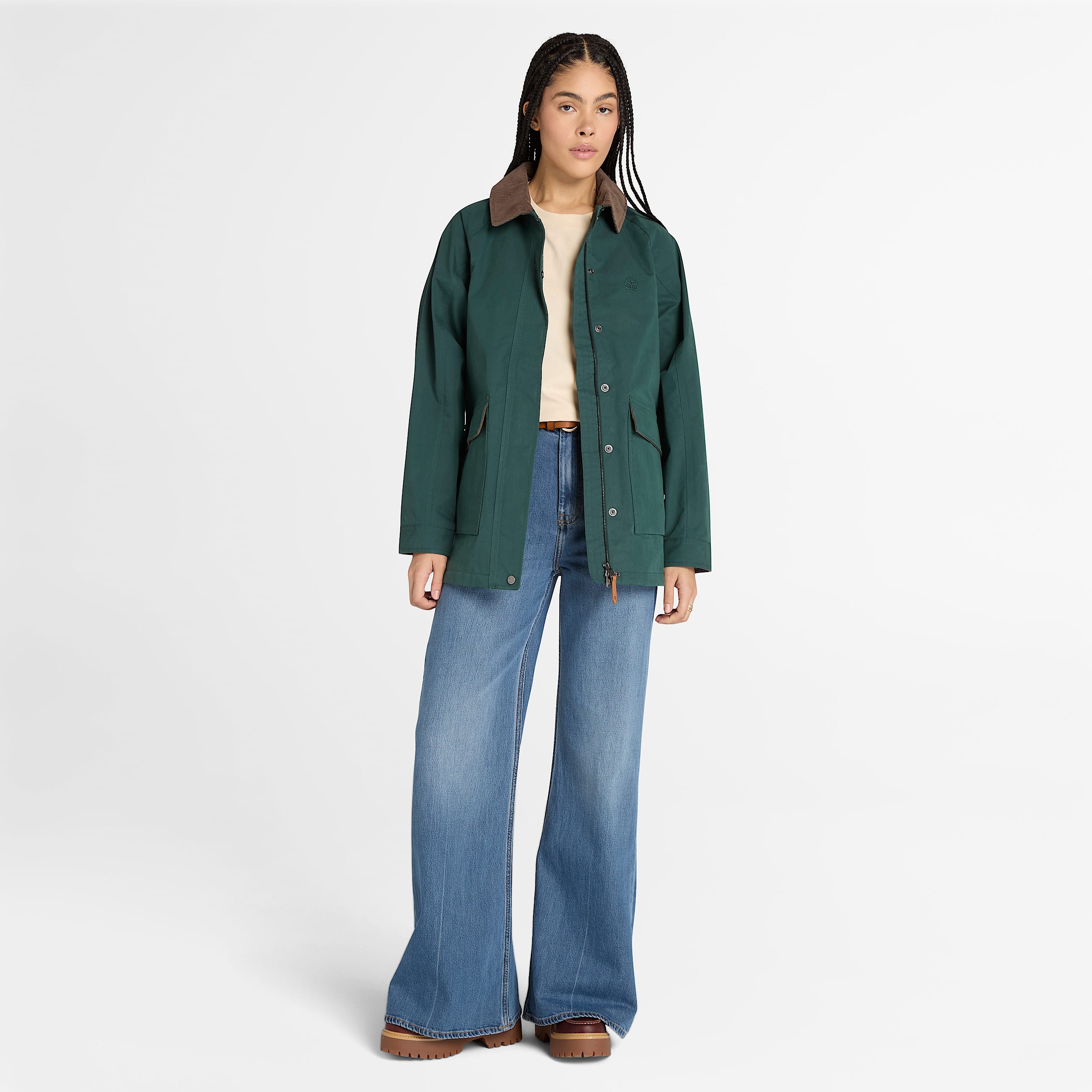 Tshirt de Manga Curta Lush Comfort para Mulher em bege TBL bege ALT2