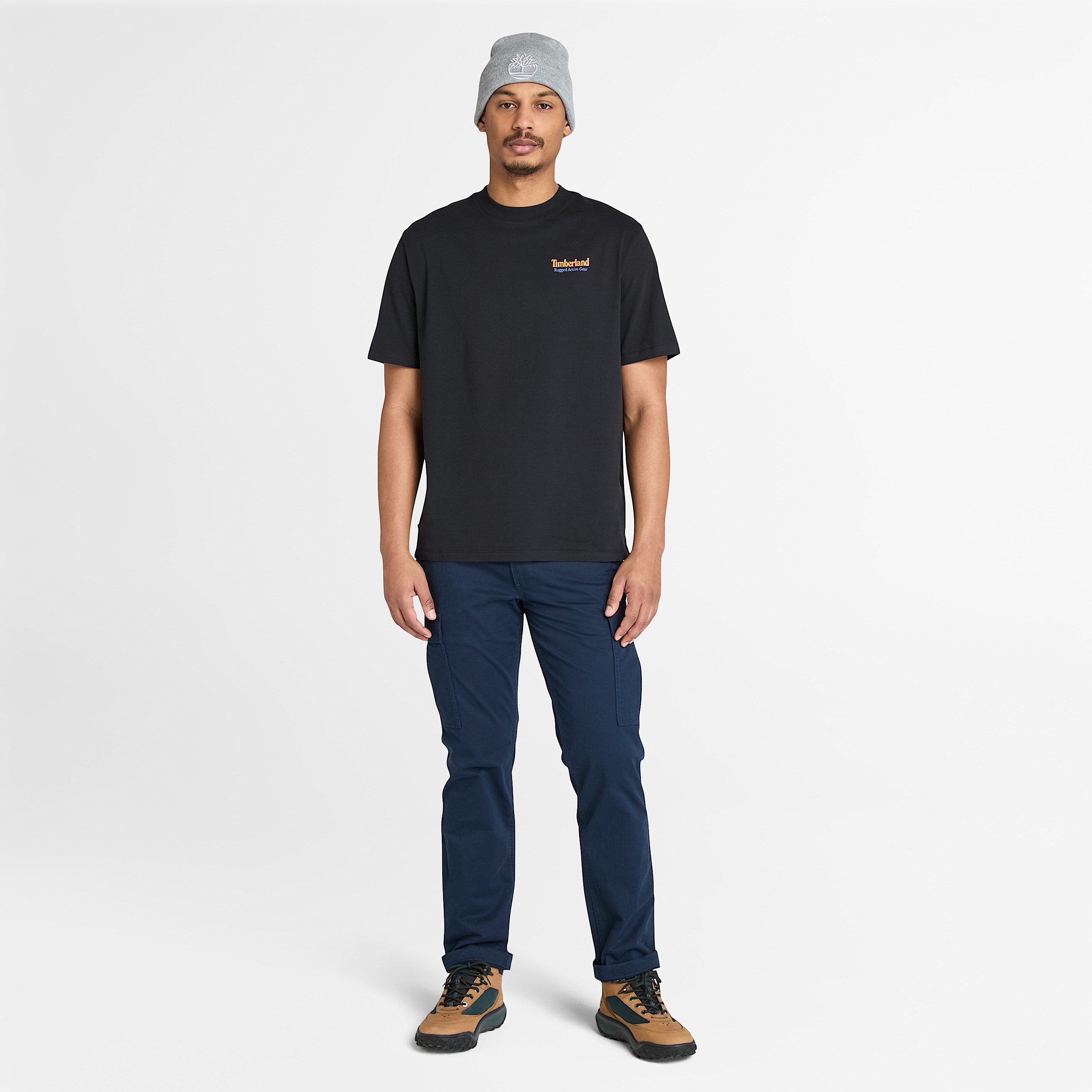 Tshirt com Grfico nas Costas Rugged Active Gear para Homem em pretoamareloescuro TBL preto ALT2