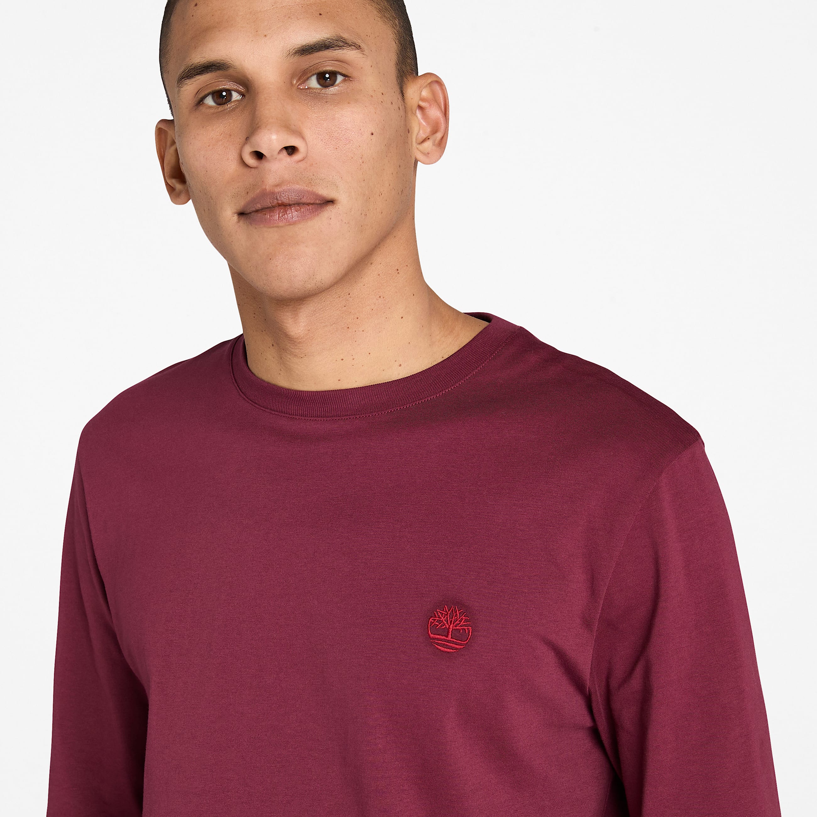 Tshirt de Manga Comprida Dunstan River para Homem em burgundi TBL burgundi ALT3