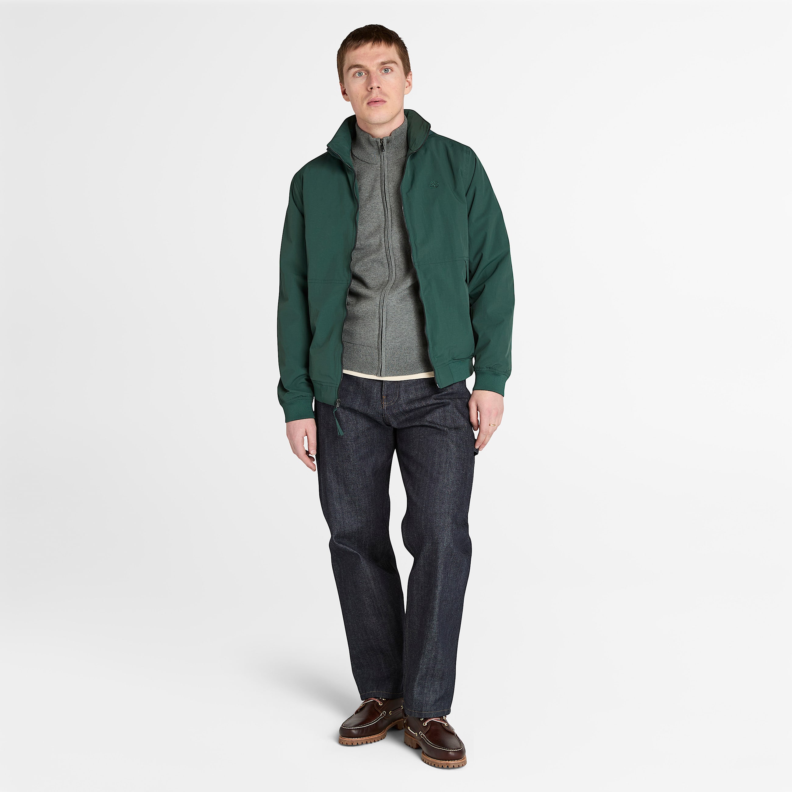 Maglione in Cotone a Zip Intera Williams River da Uomo in grigio TBL grigio ALT2