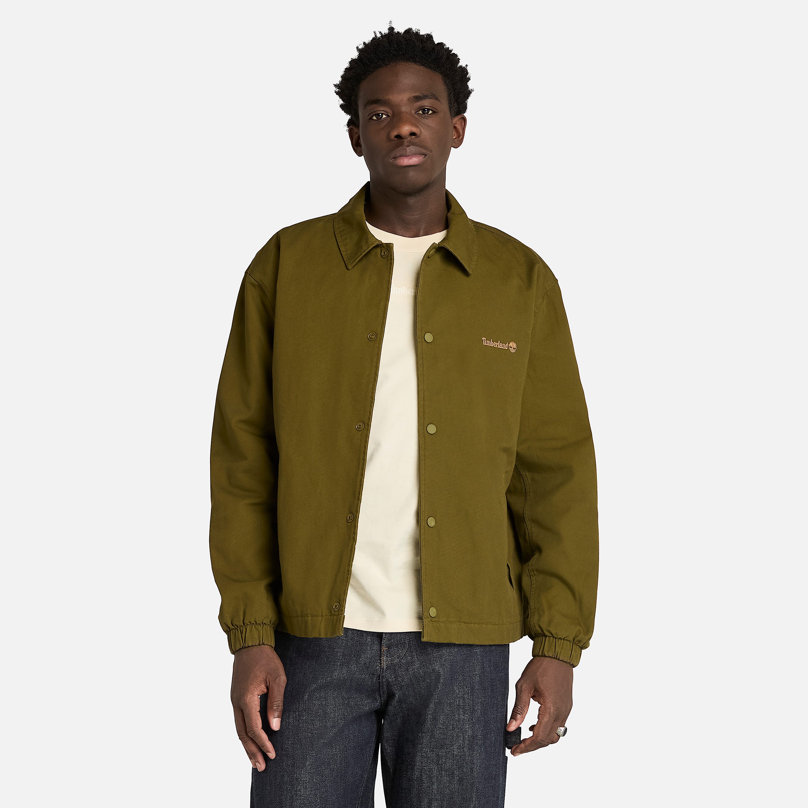 Giacca Imbottita in Tela Anatra Dlav AllGender in verde scuro TBL verde ALT3