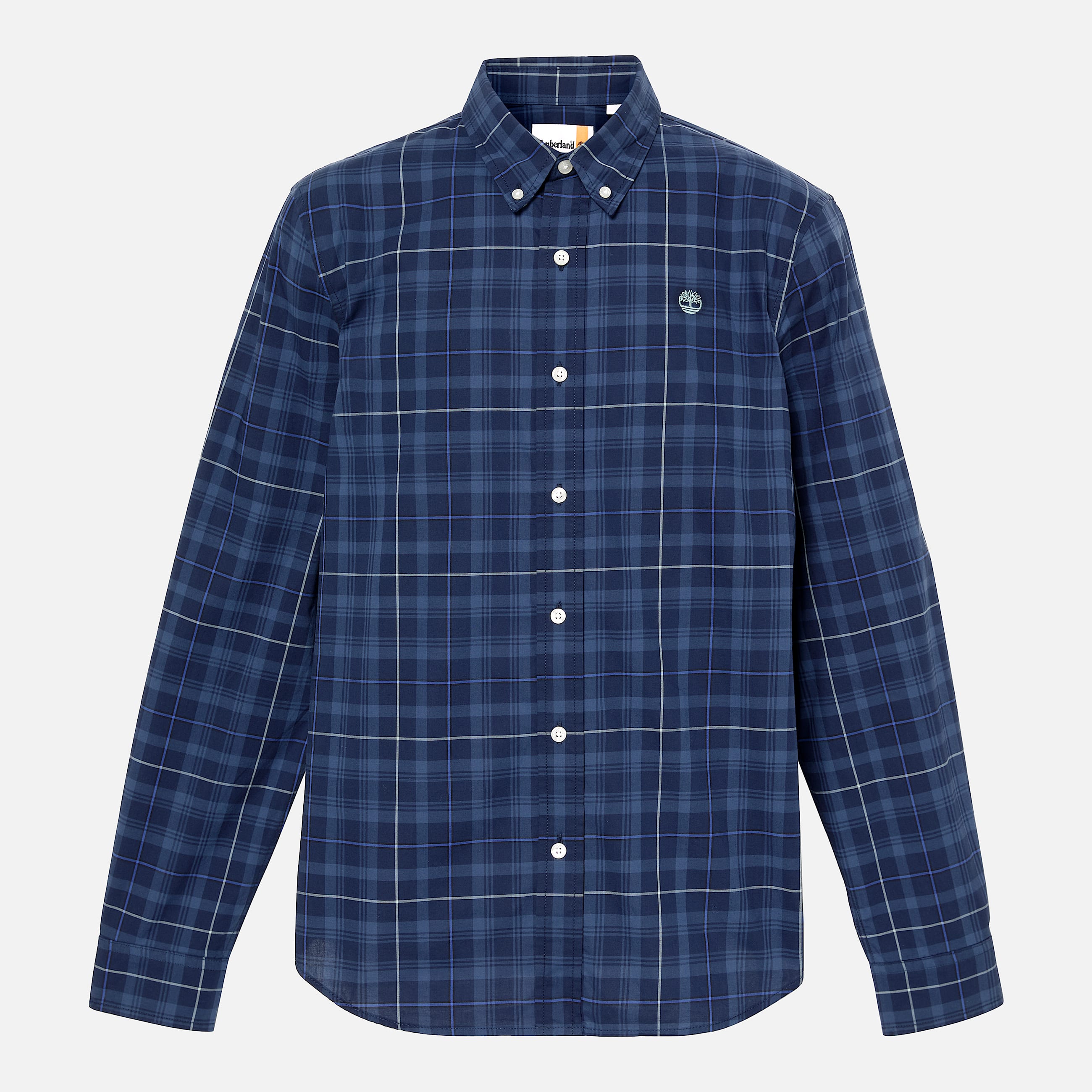Camisa Xadrez em Popelina Elstica para Homem em azulescuro TBL azul HERO