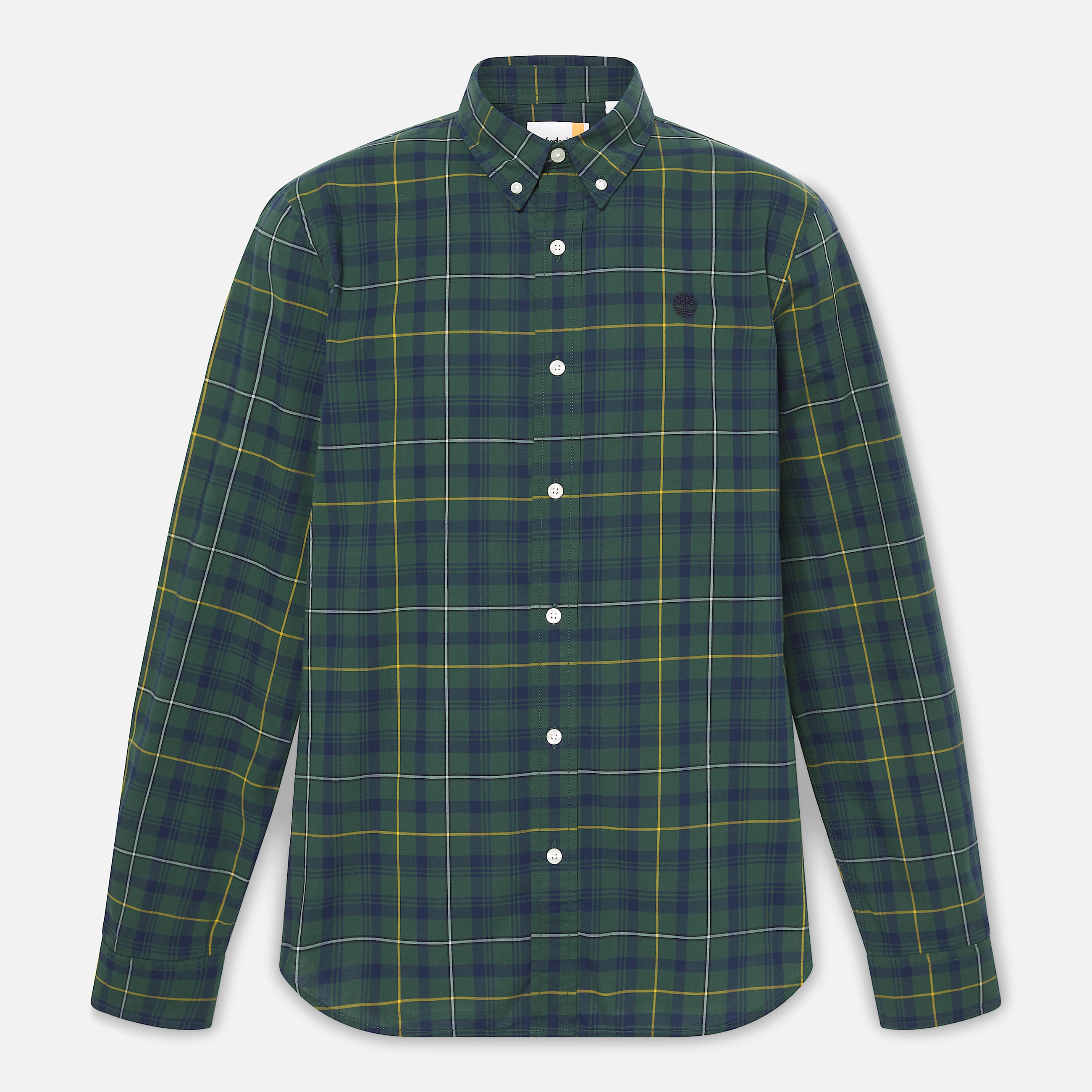 Camisa Xadrez em Popelina Elstica para Homem em verdeescuro TBL verde HERO