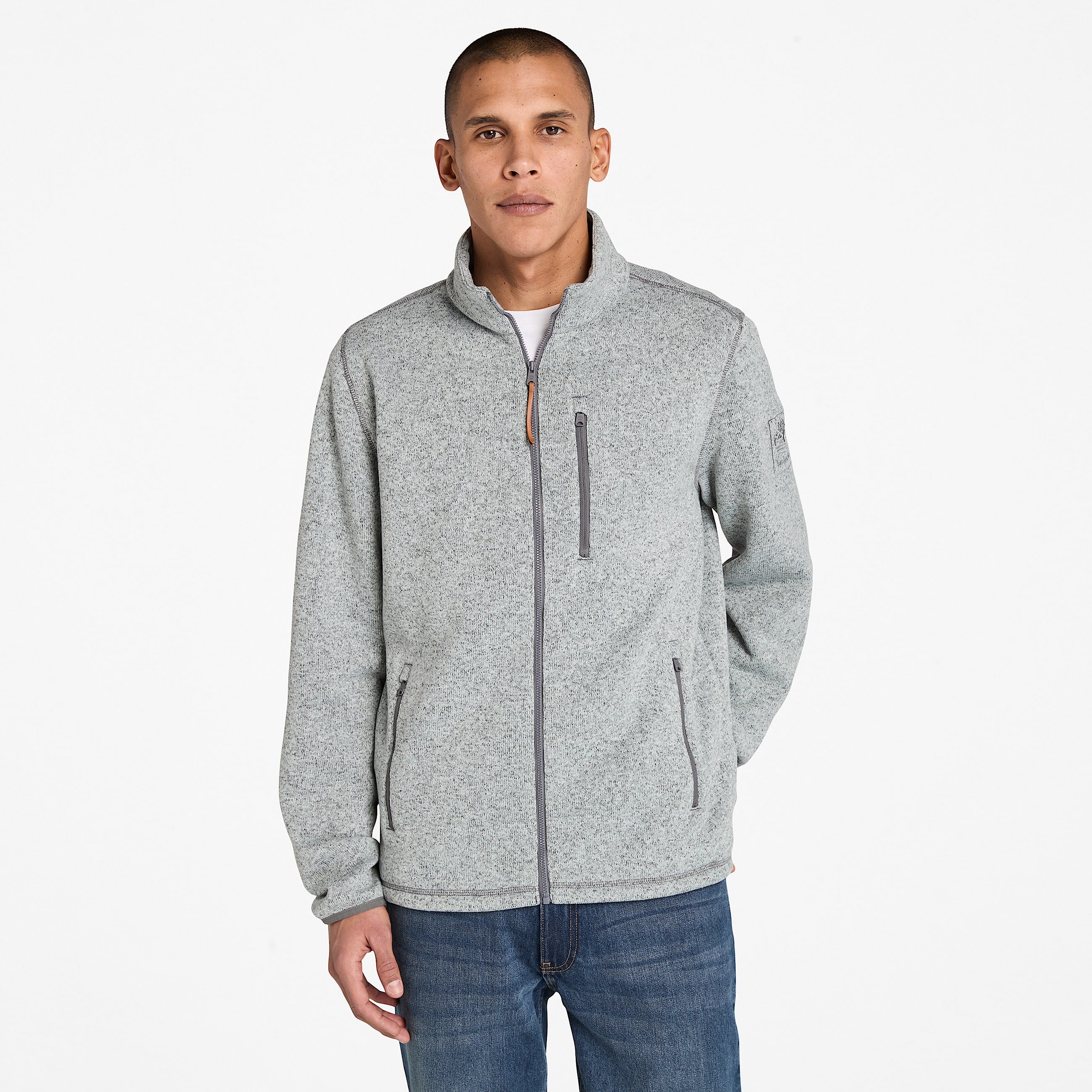 Melange Fleece Jacket for Men in Dark Grey TBL Grey ALT1