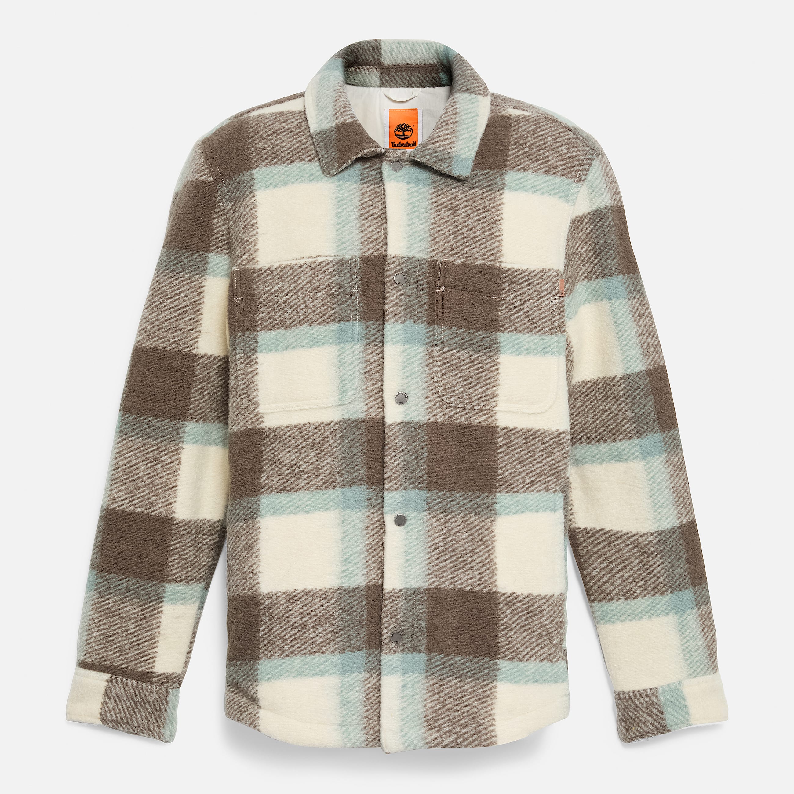 Wool Blend Shacket for Men in White TBL White HERO