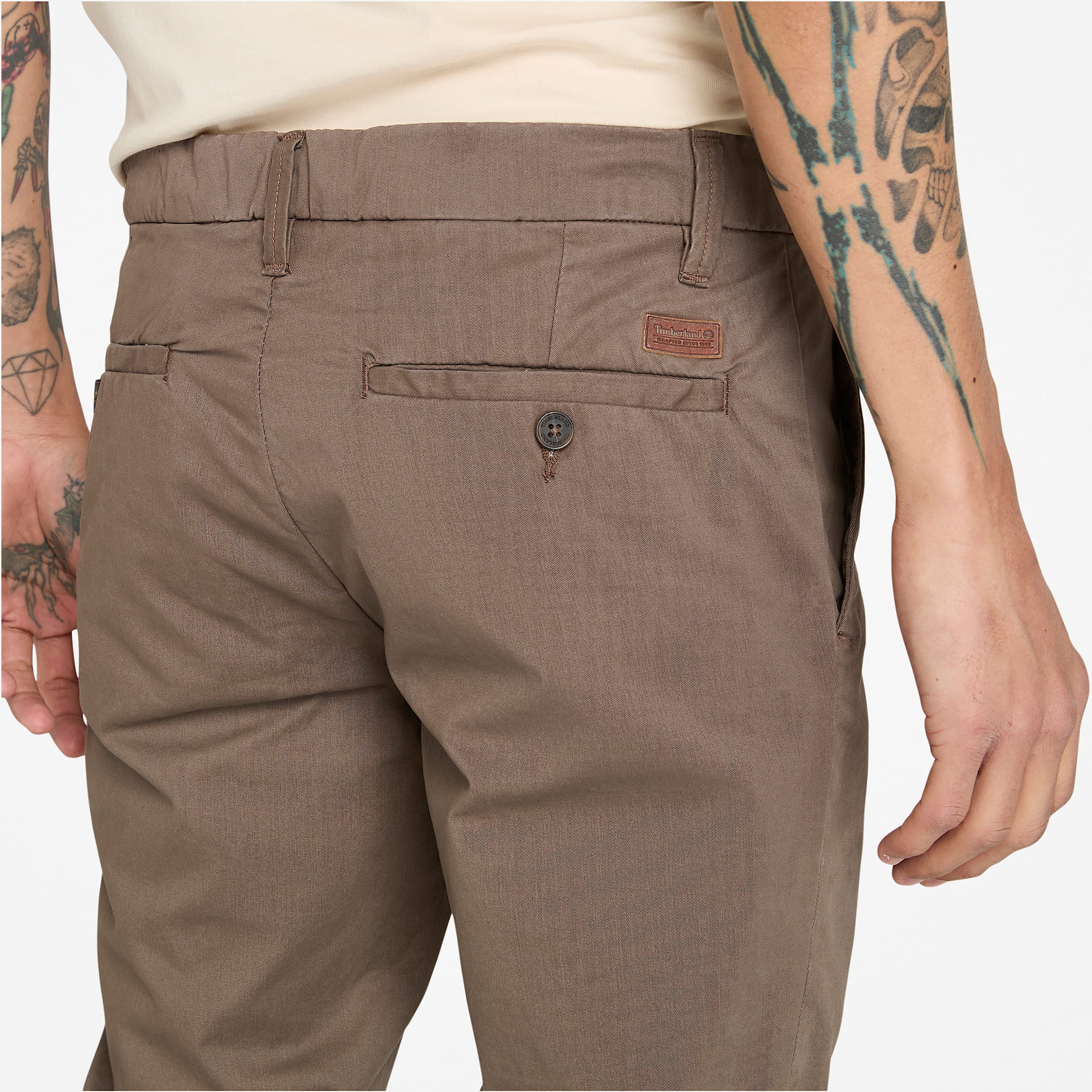 Claremont Twill Chino Slim Trouser for Men in Brown TBL Brown ALT3