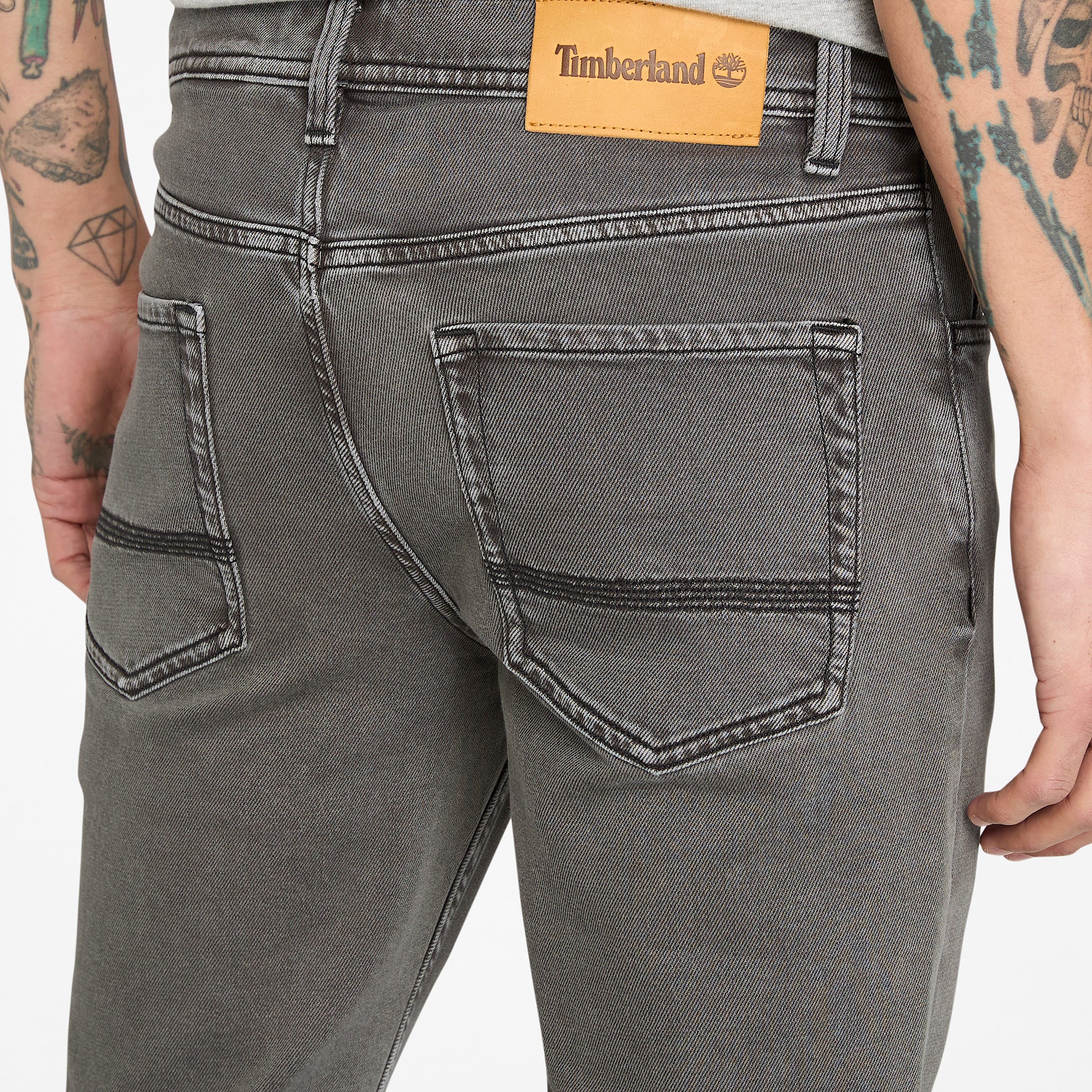 Calas de Ganga Preta com Lavagem e 5 Bolsos Sandown para Homem em cinzentoescuro TBL cinzento ALT3