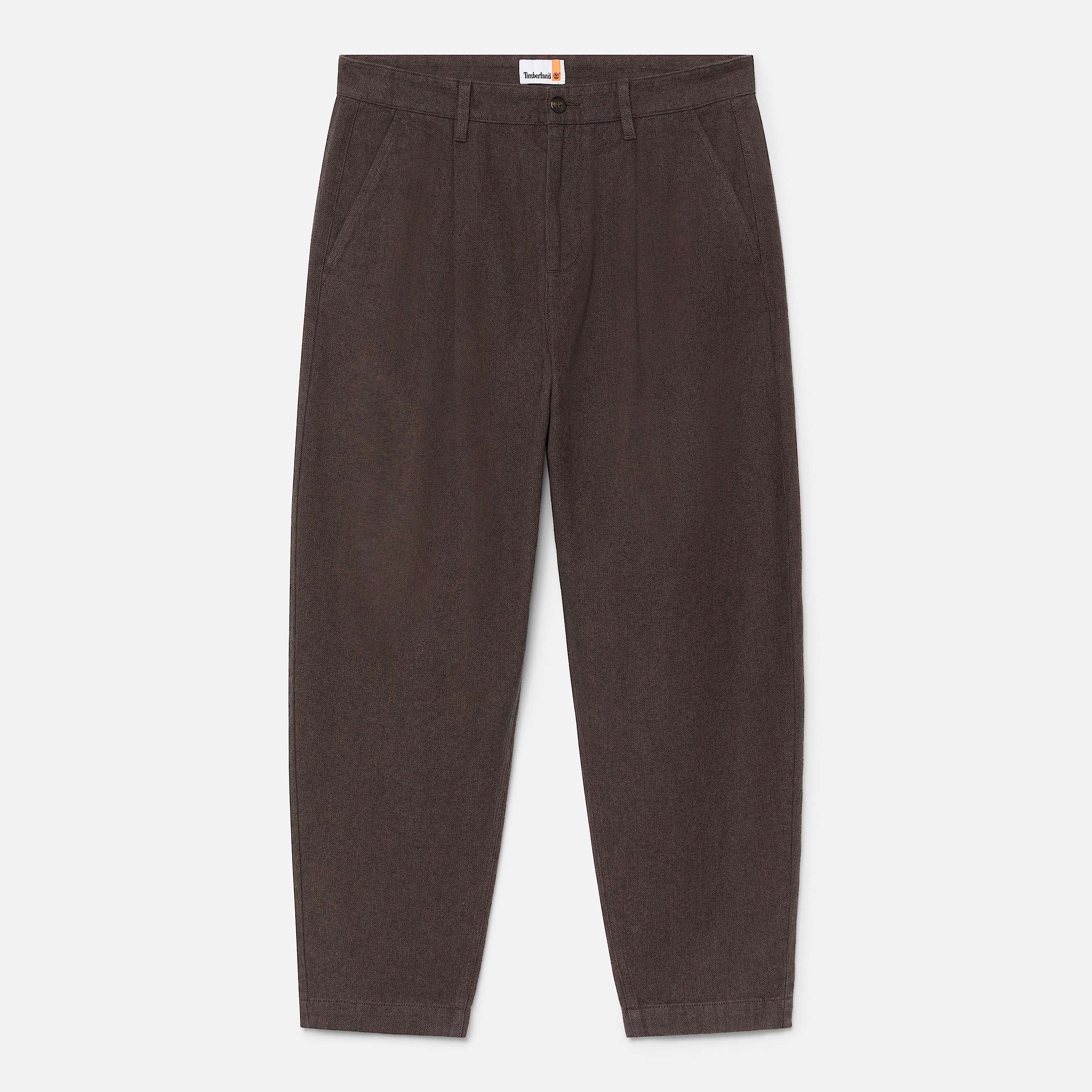 Calas Chino com Pregas e Padro em Espinha Claremont para Homem em castanho TBL castanho HERO