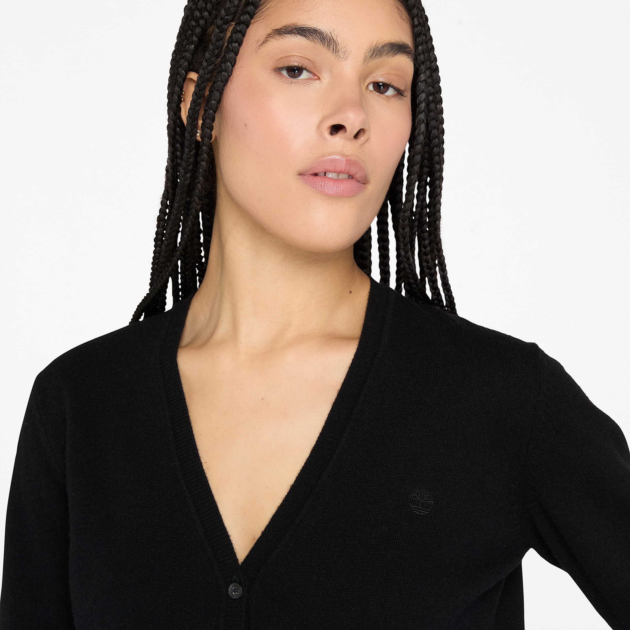 Timberland Merino Cardigan for Women in Black TBL Black ALT3