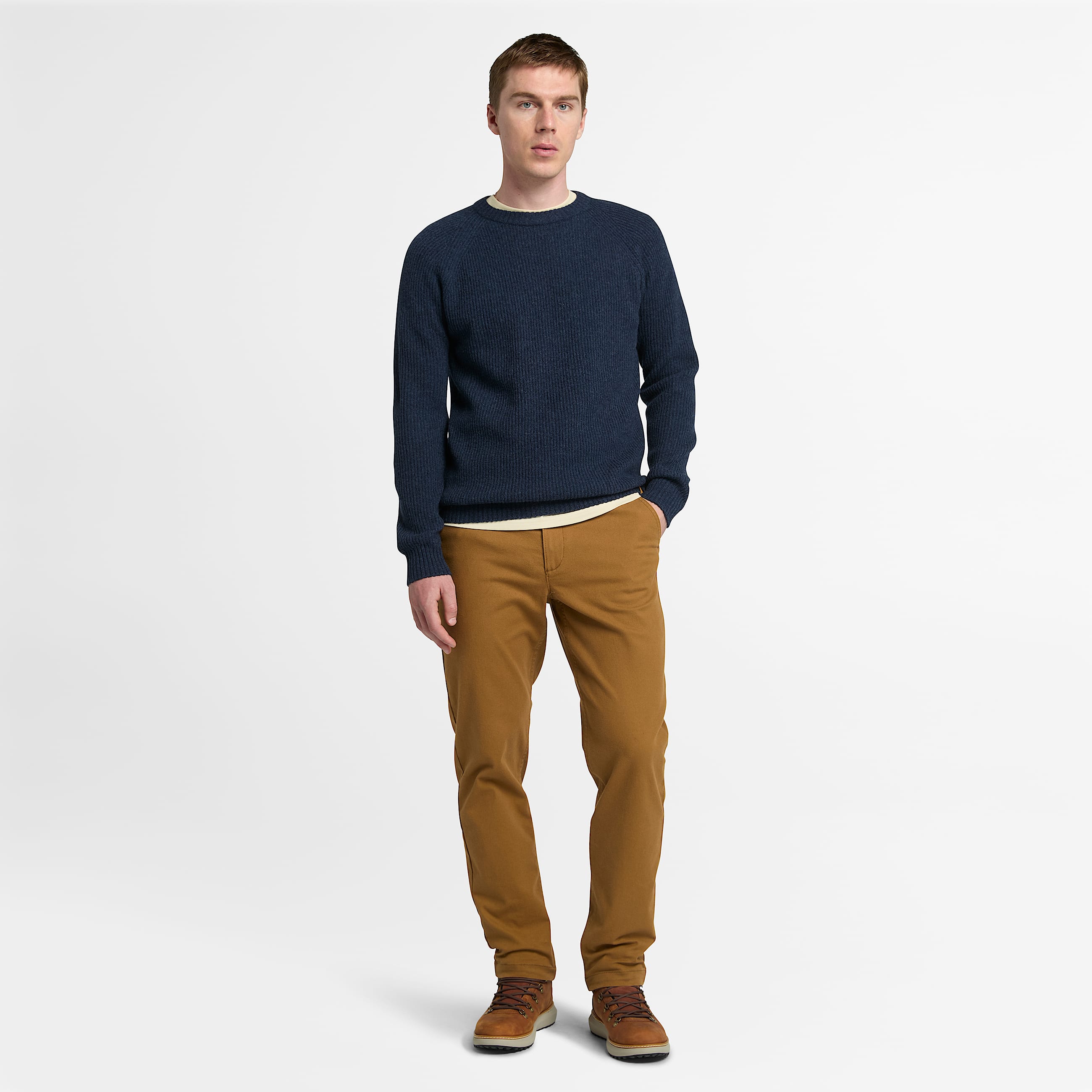 Camisola de Gola Redonda com Mangas Ragl Phillips Brook para Homem em azulescuro TBL azul ALT2