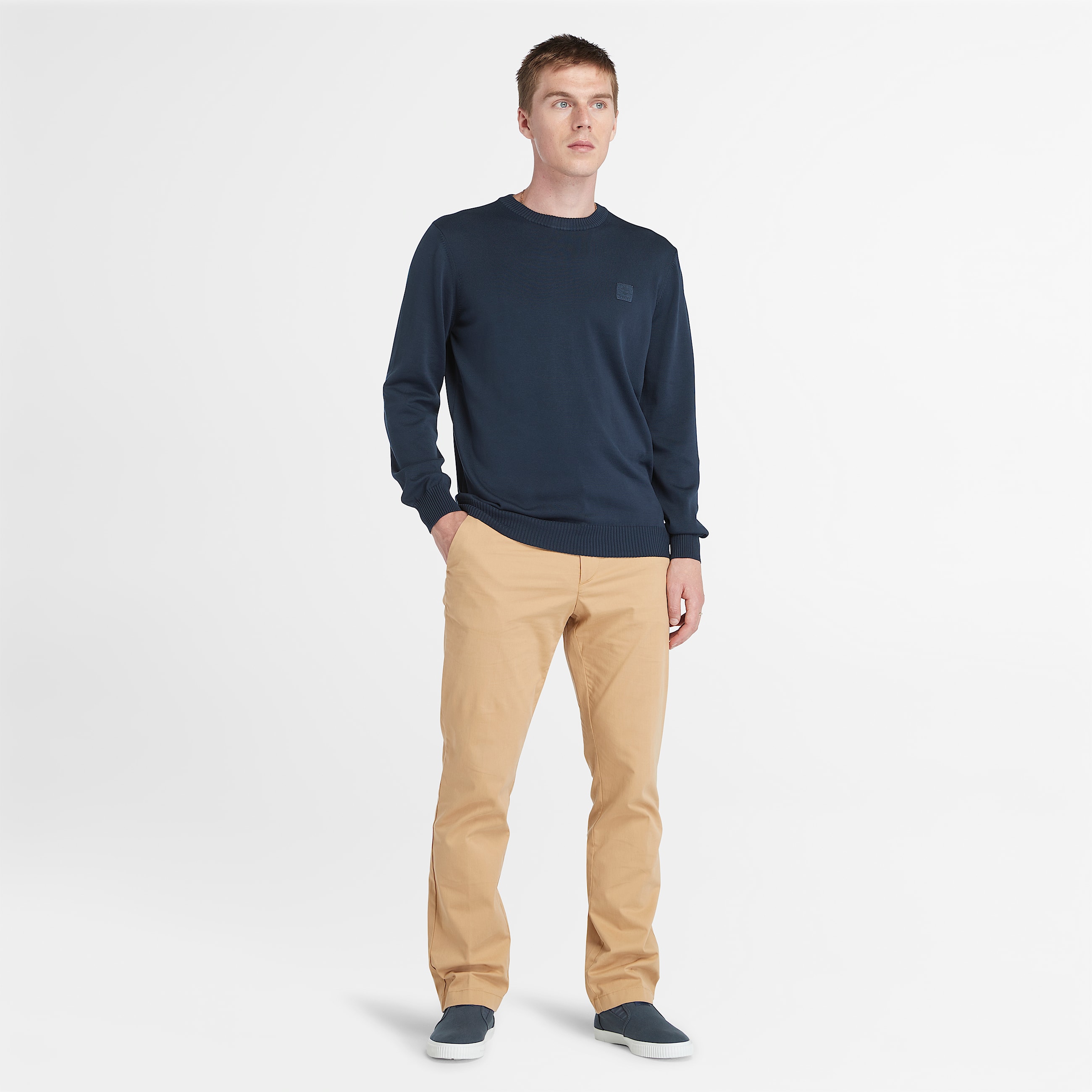 Merrymack River Garment Dyed Jumper for Men in Blue TBL Bl ALT2