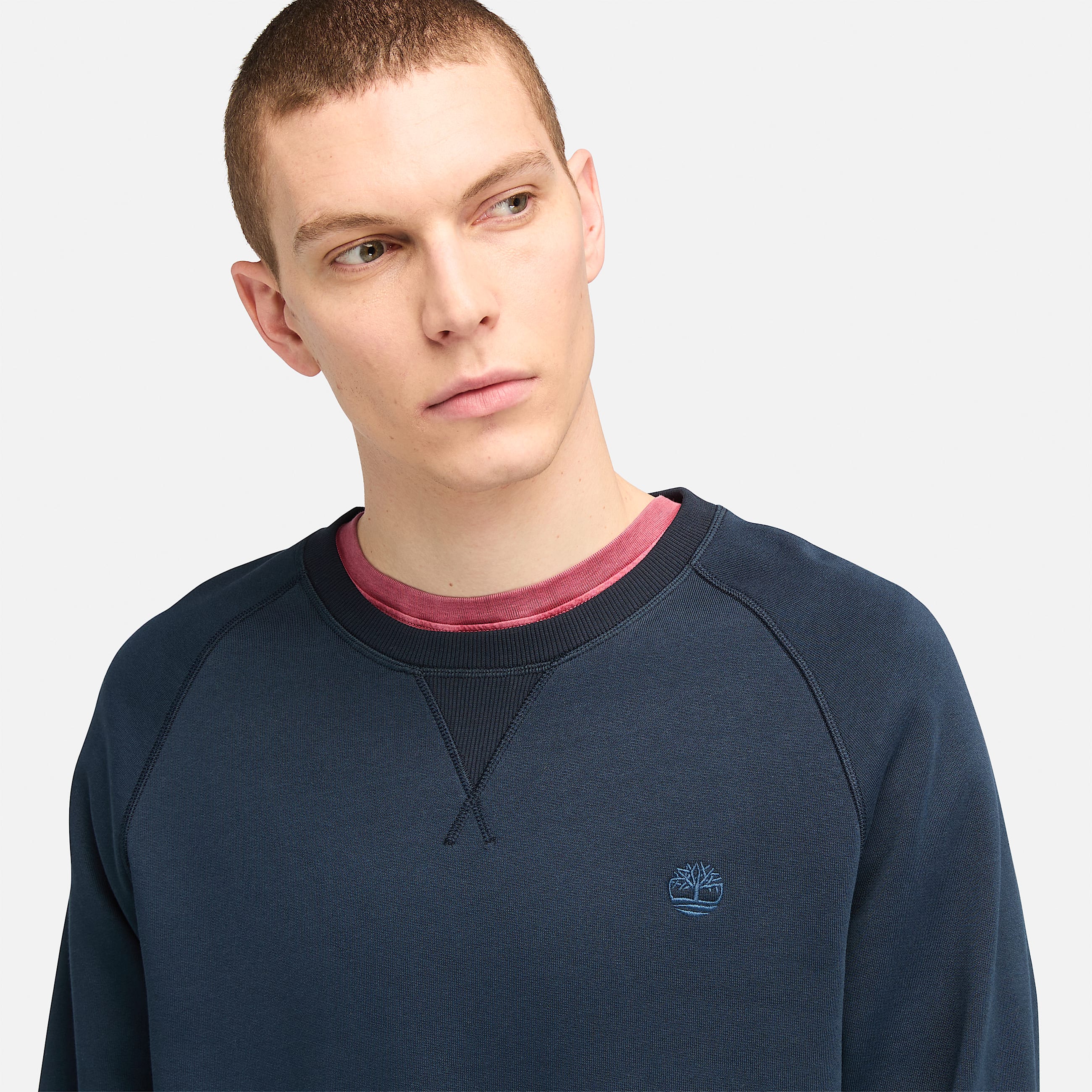 Exeter River Brushed Back Crewneck Sweatshirt for Men in Dark Blue TBL Blue ALT3