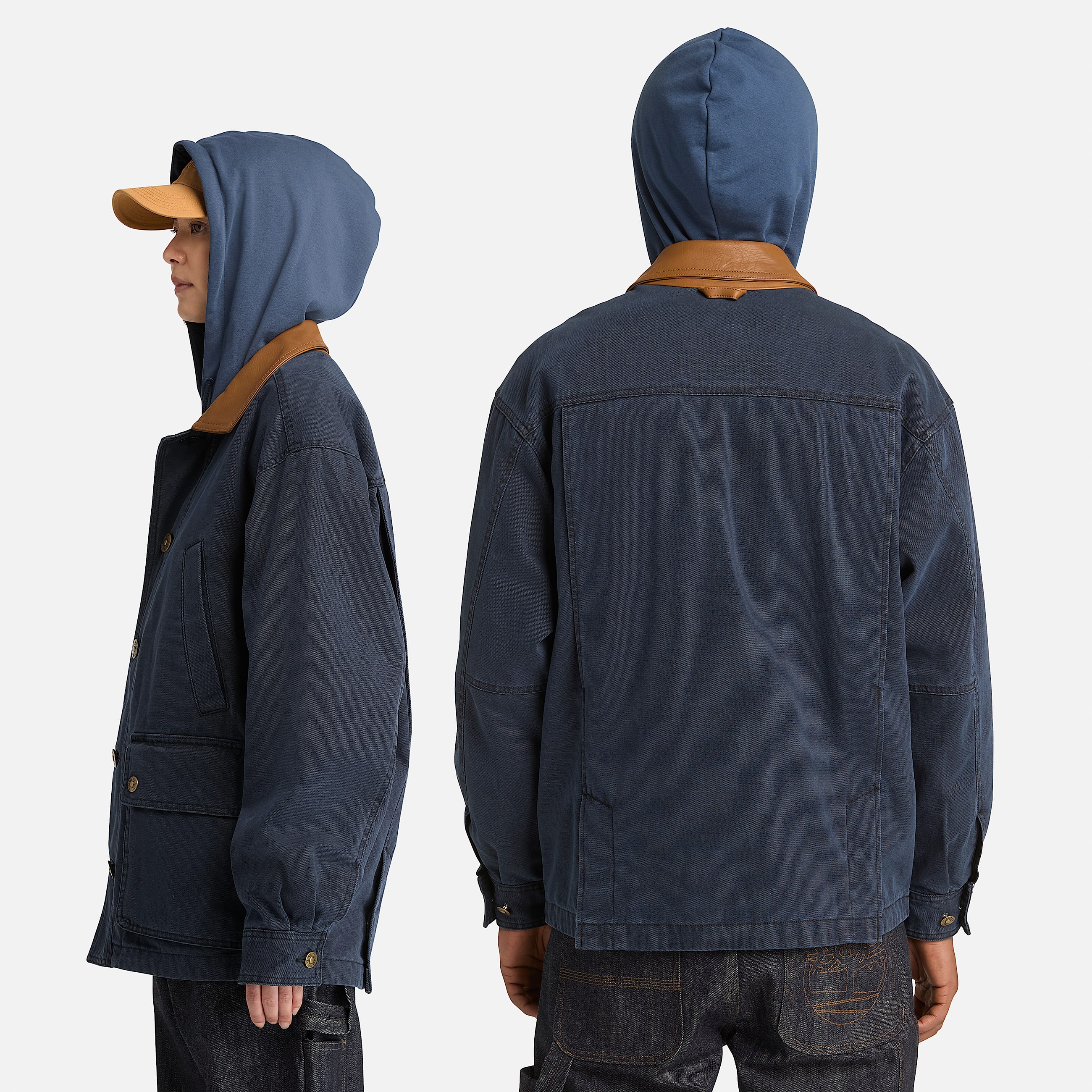 All Gender Wenham Canvas Field Coat in BlackDark Blue TBL Black ALT2