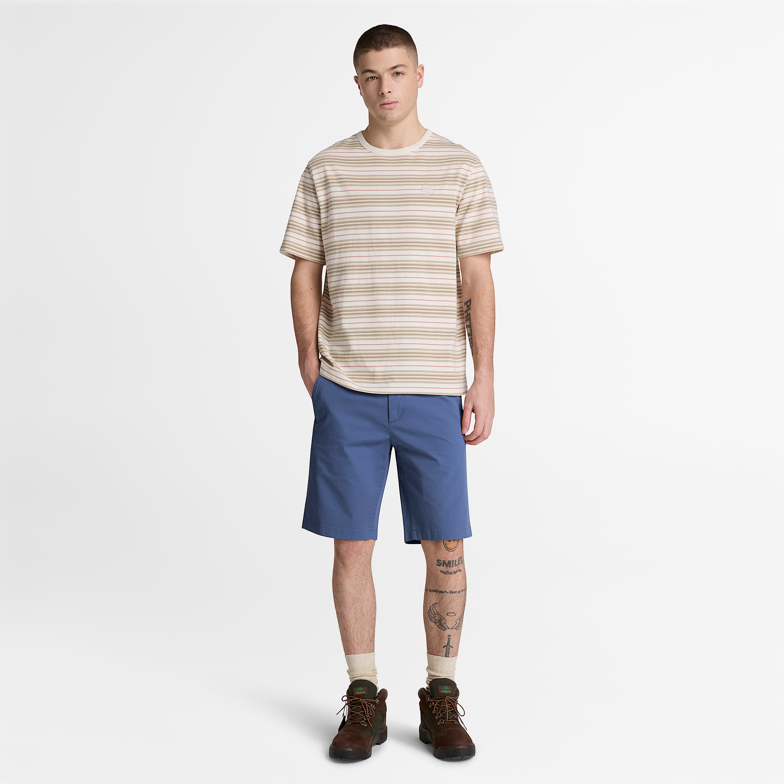 Topsfield Twill Chino Short for Men in Blue TBL Blue ALT2