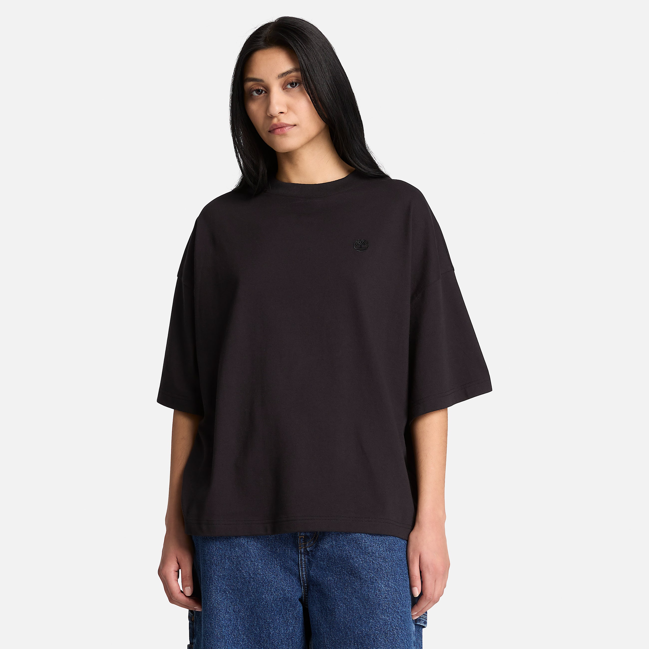 Tshirt Grande de Manga Curta Dunstan para Mulher em preto TBL preto ALT1