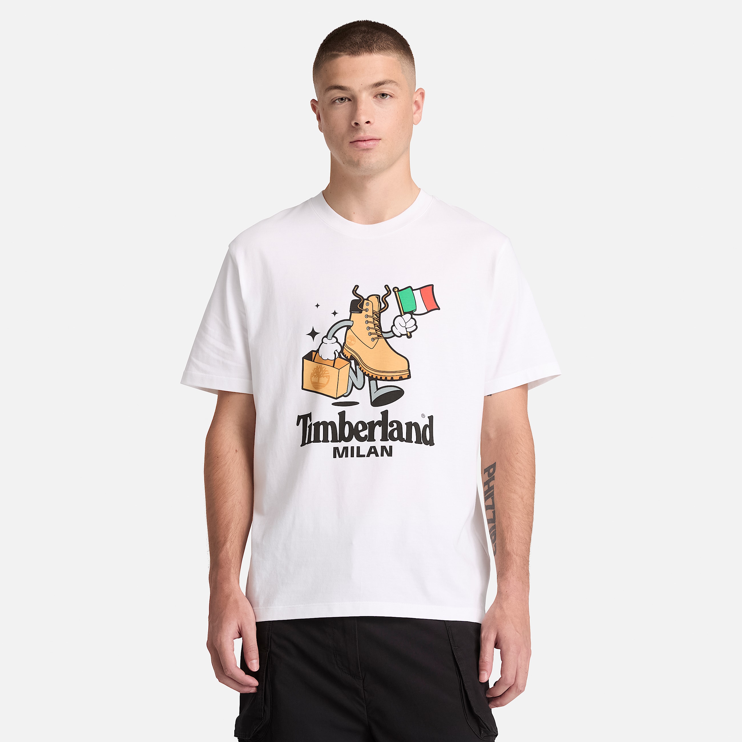 Uniseks Milan Tshirt met korte mouwen in wit TBL wit ALT1