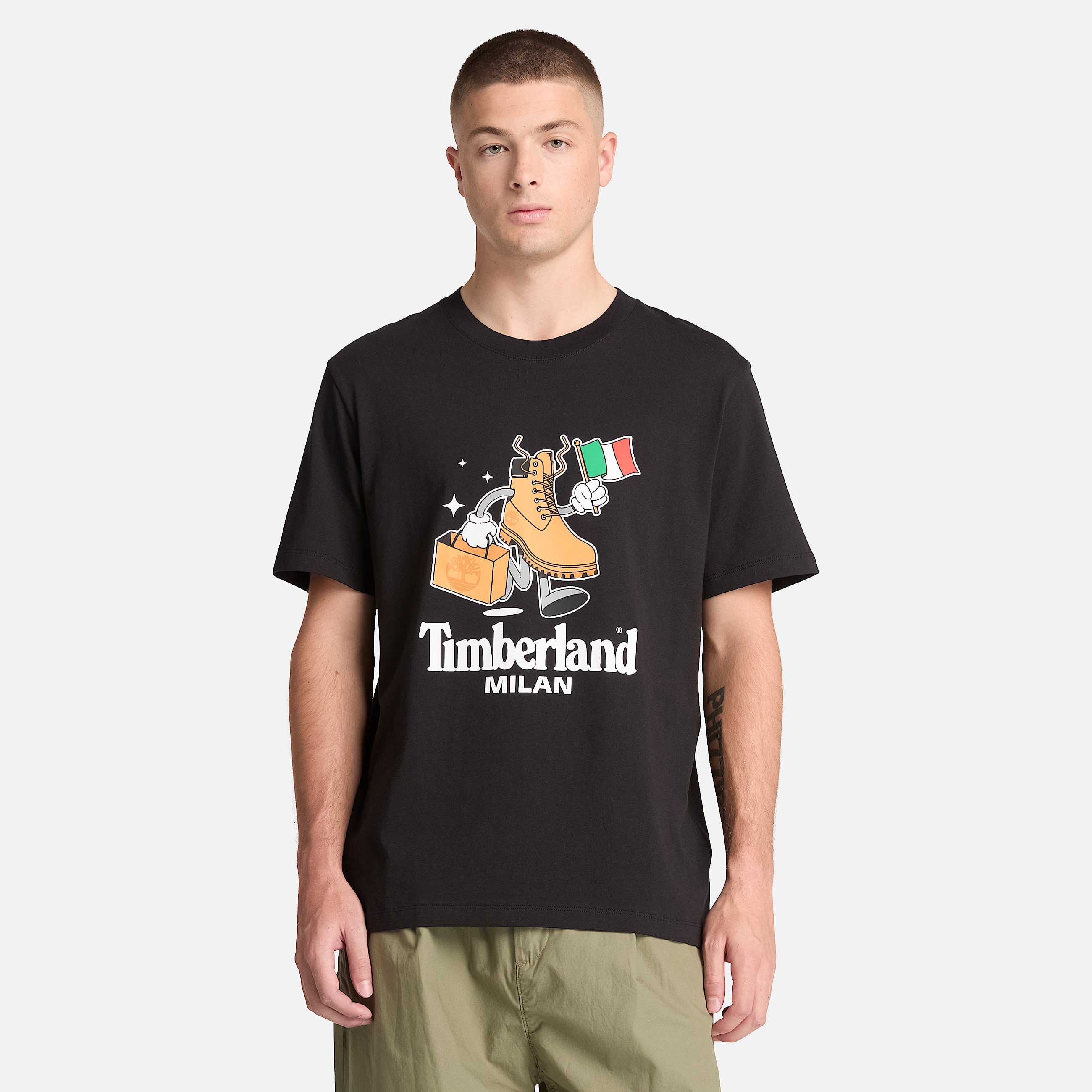 Uniseks Milan Tshirt met korte mouwen in zwart TBL zwart ALT1